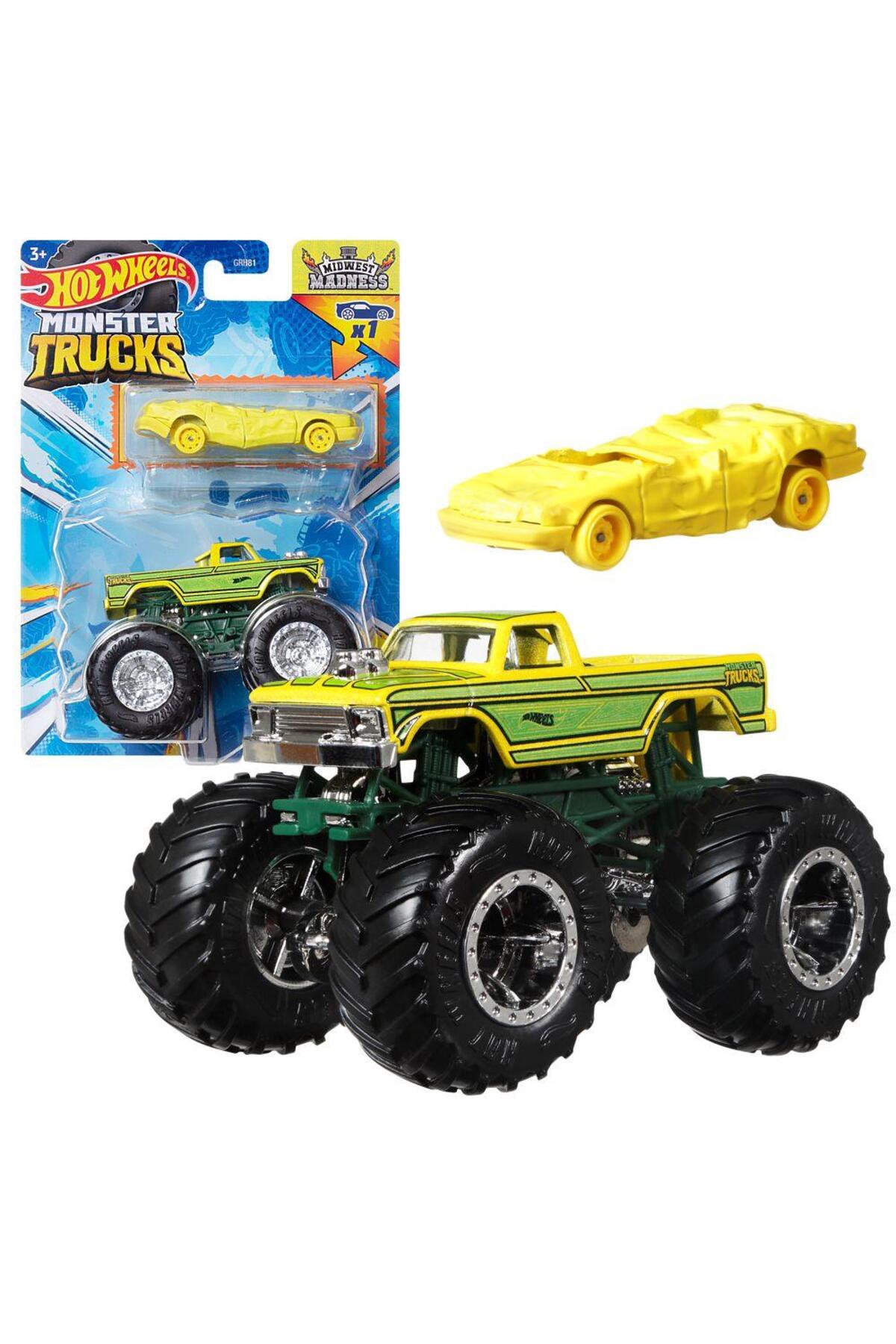 ماشین اسباب بازی کامیون ها و های هیولا 1:64 MIDWEST MADNESS GRH81 HWN42 هات ویلز اورجینال HOT WHEELS