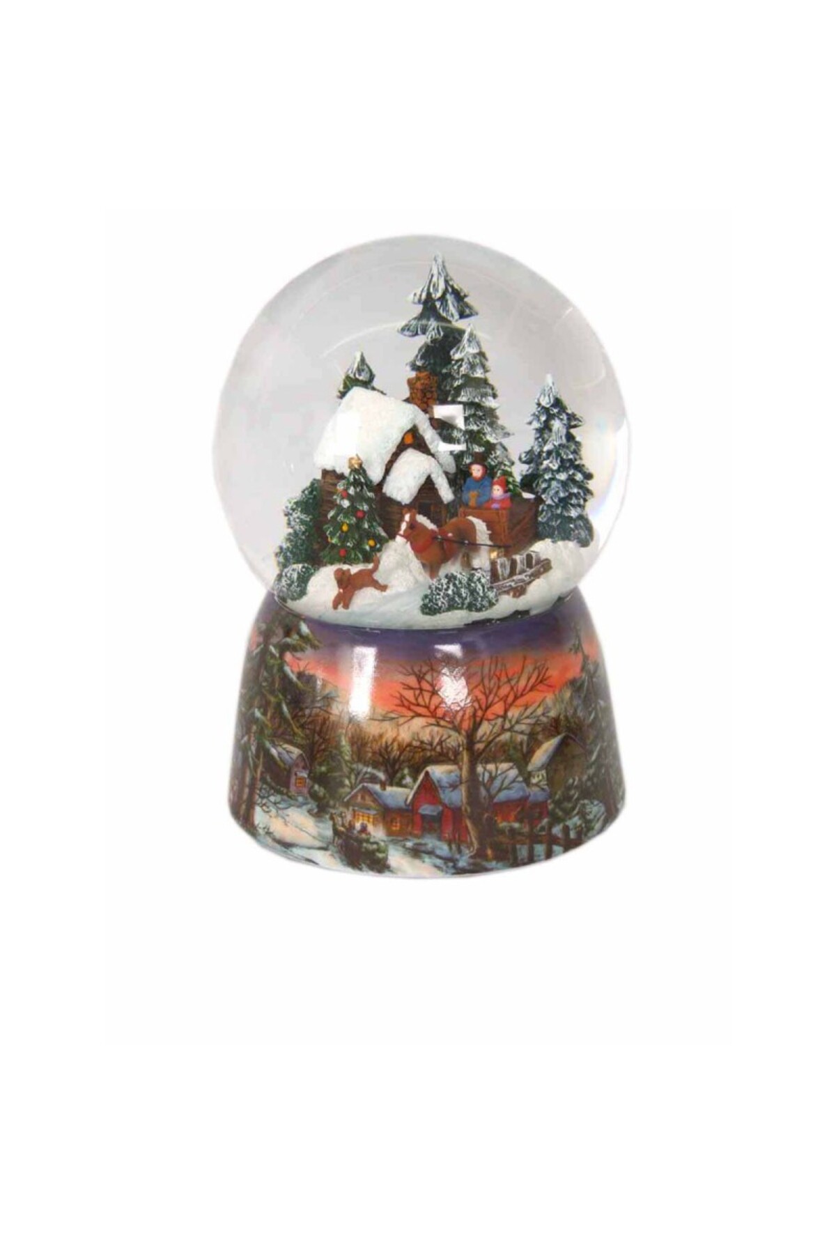 گوی برفی MUSICBOX KINGDOOM PORCELAIN SNOW GLOBE 14.5 10CM WIND UP 55119 از ترکیه karinabest