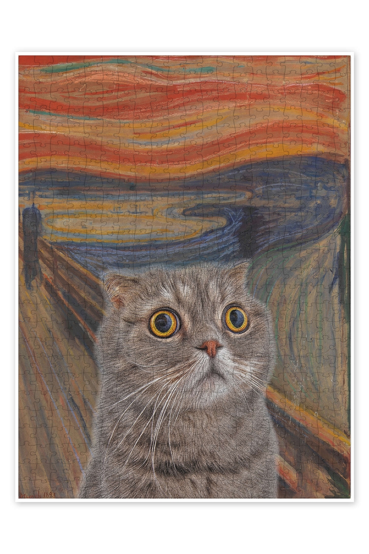 پازل SCREAM CAT I 500 PIECE PUZZLE اره منبت کاری مویی گربه سگ با مضمون طبیعت و حیوانات جنگل از ترکیه Jeronkarji