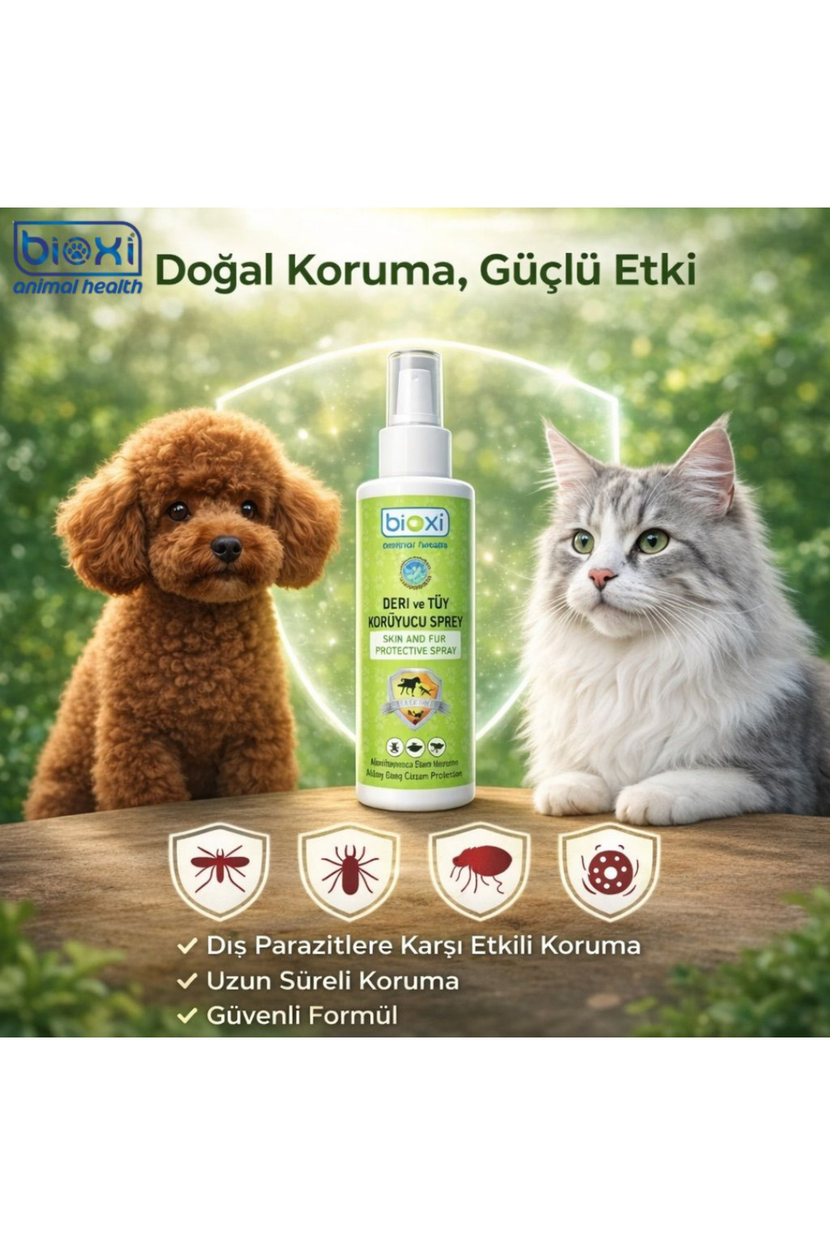 اسپری مراقبتی پوست و موی حیوانات بیوکسی Bioxi، ۲۰۰ میلی‌لیتر