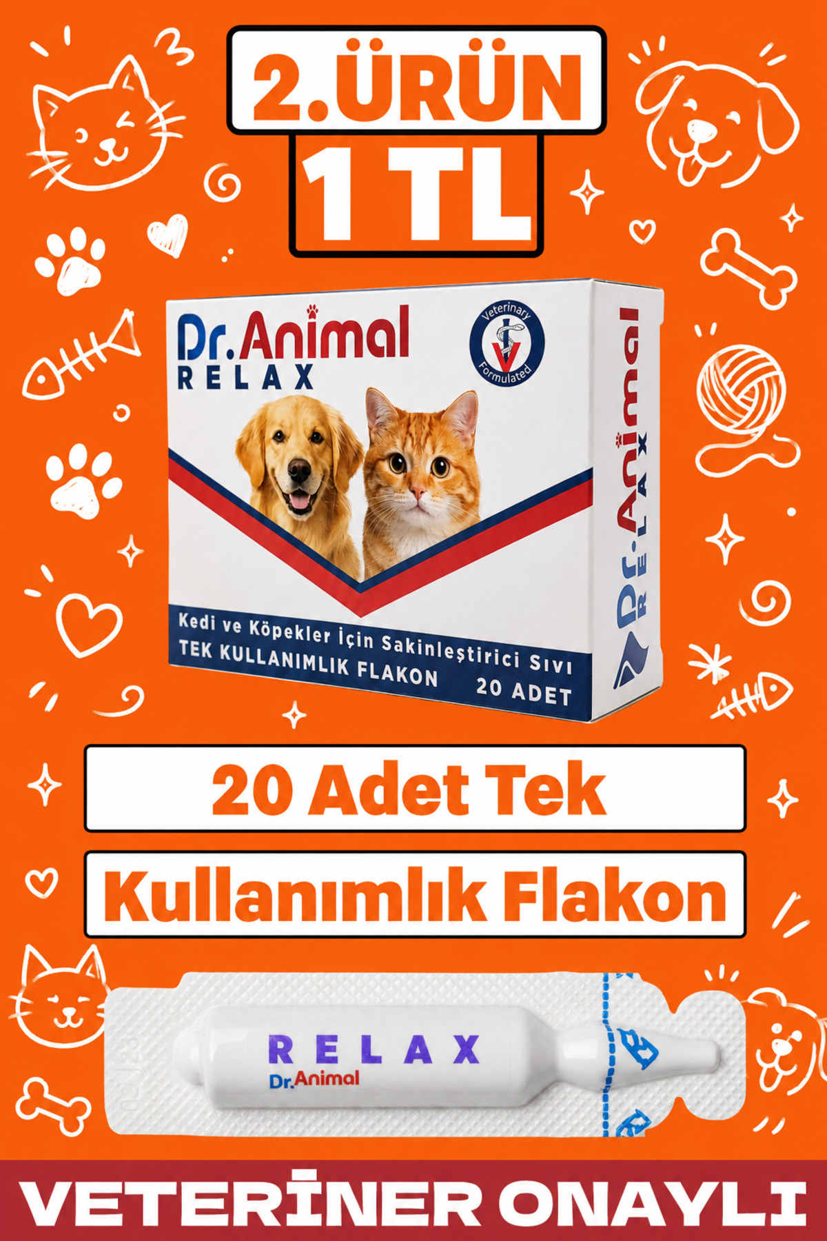 قطره آرام‌بخش گربه و سگ دکتر انیمال Dr. Animal، Relax، ۲۰ ویال، مدل S02DAR001