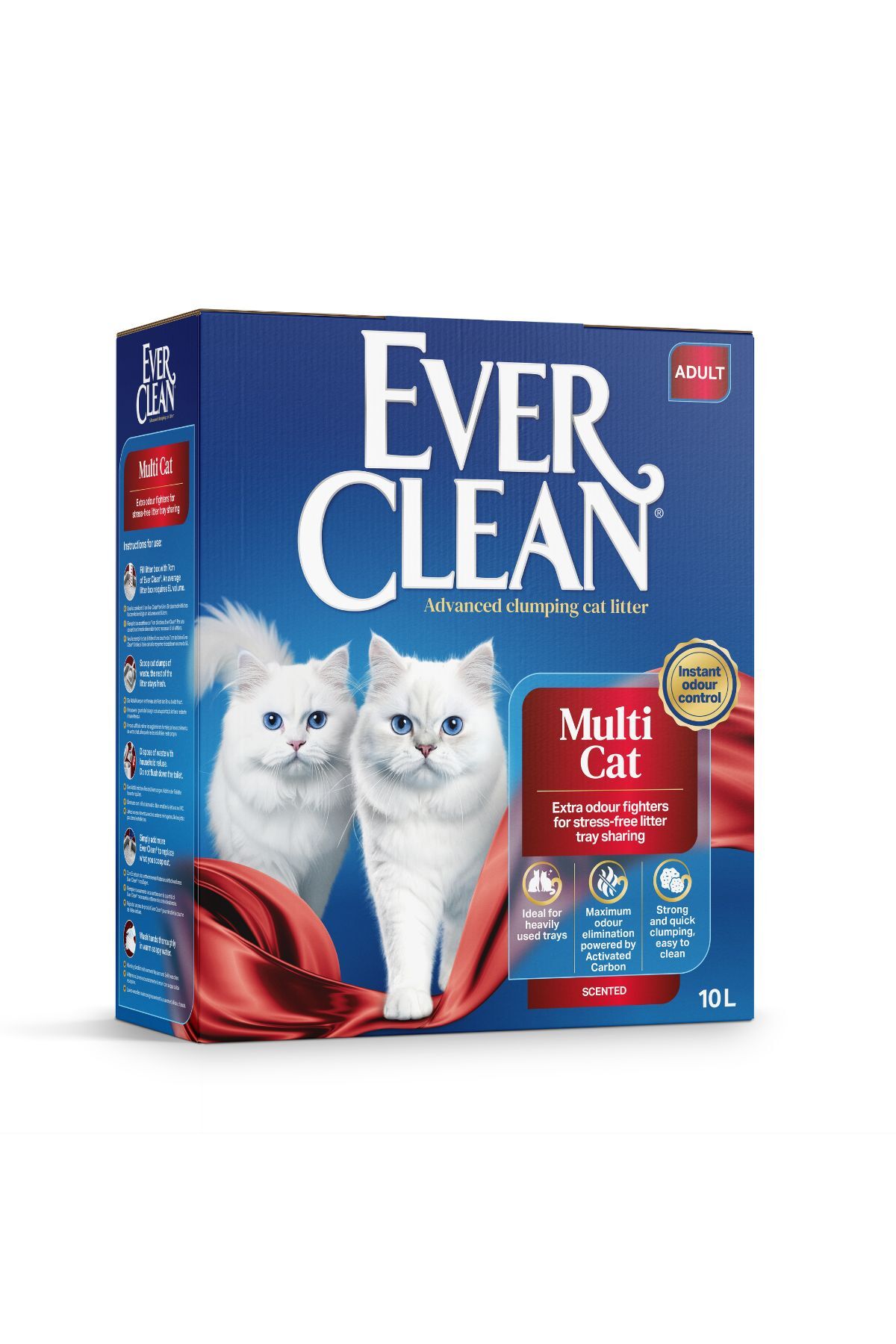 خاک گربه بنتونیتی اورکلین Ever Clean Multi Cat برای خانه‌های چندگربه‌ای، ۱۰ لیتر
