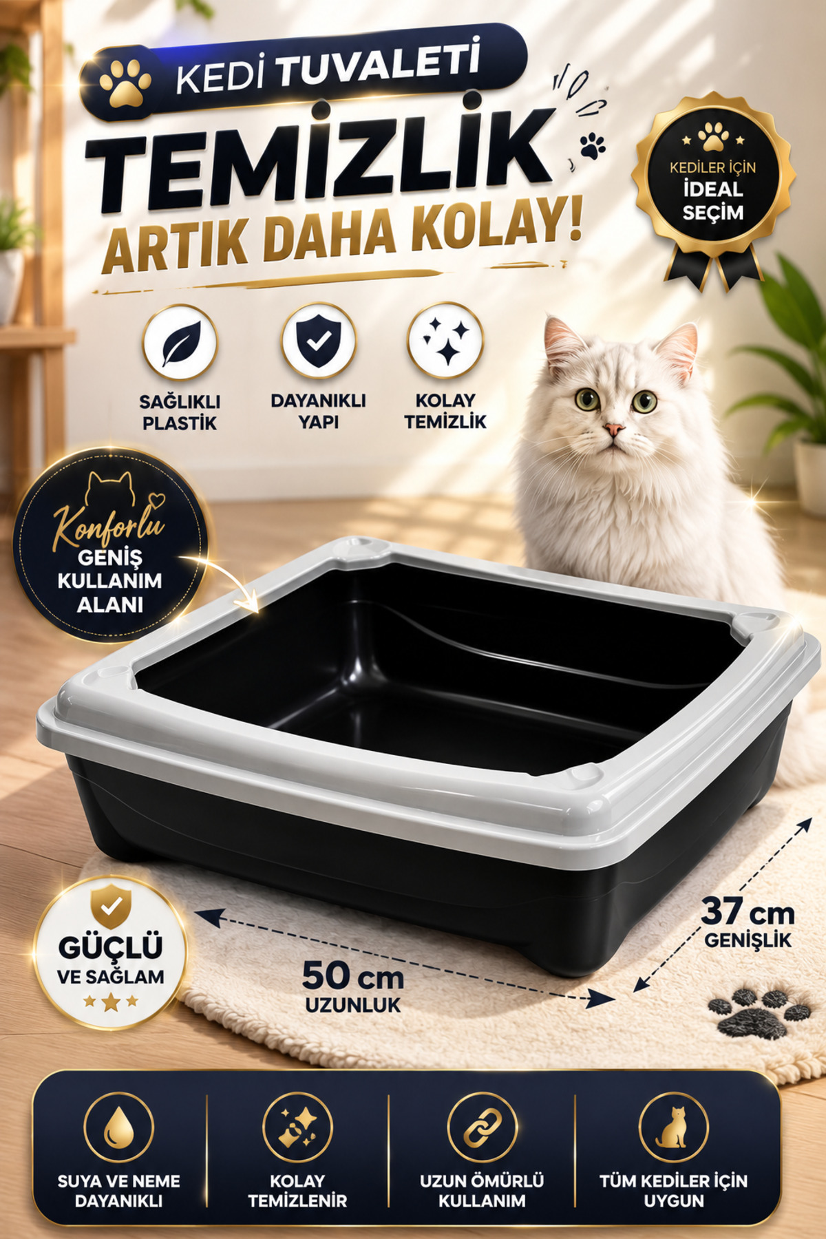 توالت روباز گربه ییلدیزهانه Yıldızhane Eco Kitty Açık Wc همراه بیلچه، خاکستری