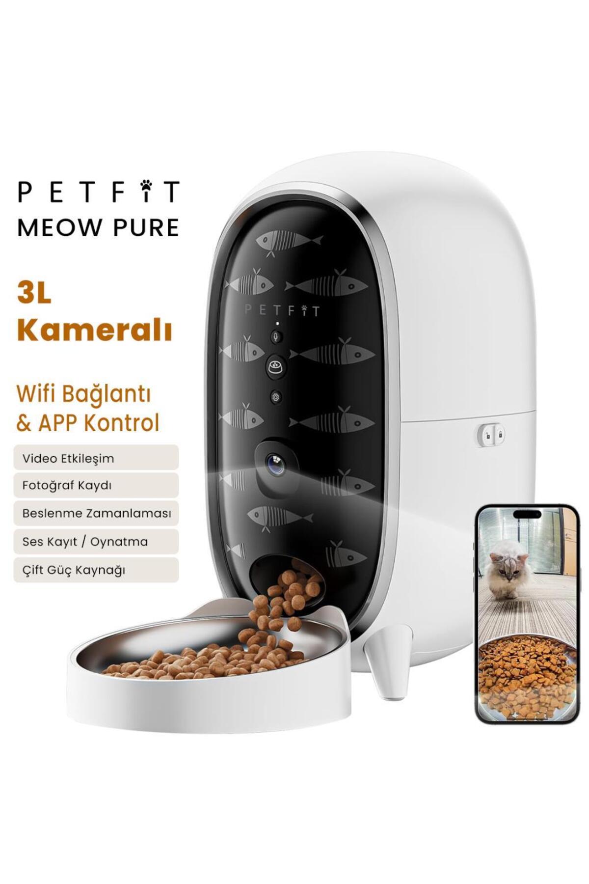 توالت خودکار گربه پت‌فیت Petfit Groove Ti+ سبز + دستگاه Meow Pure 3L وای‌فای‌دار و دوربین‌دار