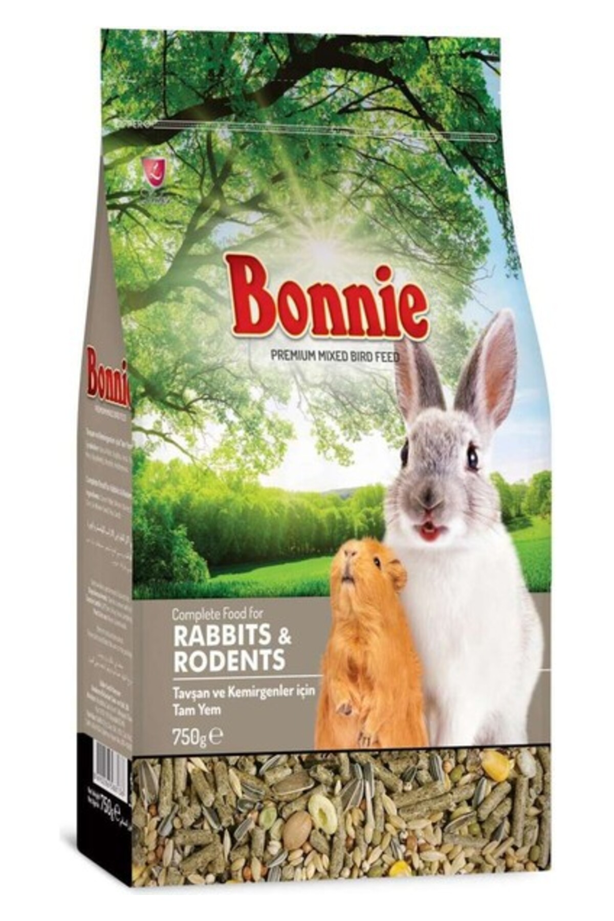 خوراک خرگوش و جوندگان بانی Bonnie، ۷۵۰ گرم × ۵ بسته