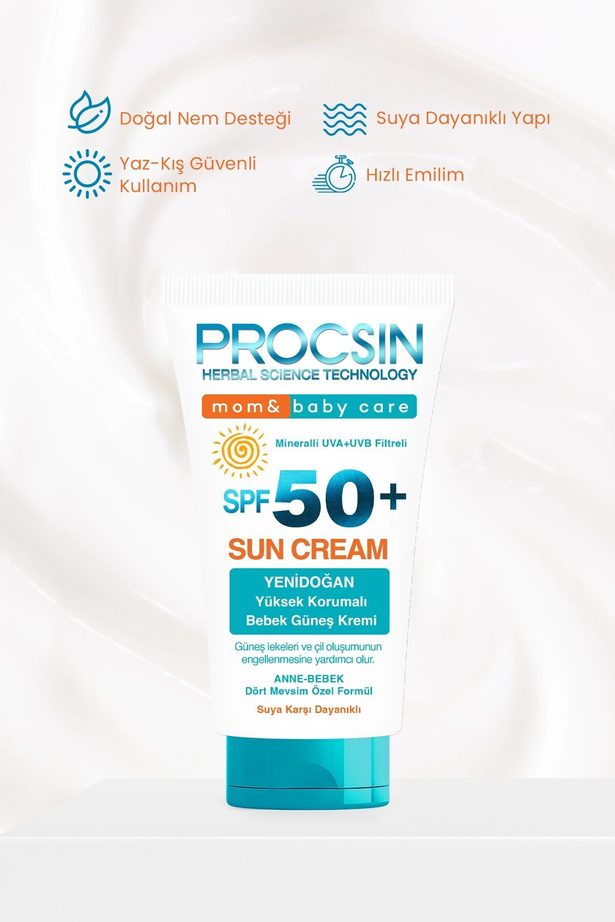 PROCSIN کرم ضد آفتاب کودک و نوزاد SPF50+ ضد آفتاب سوختگی 50 میل