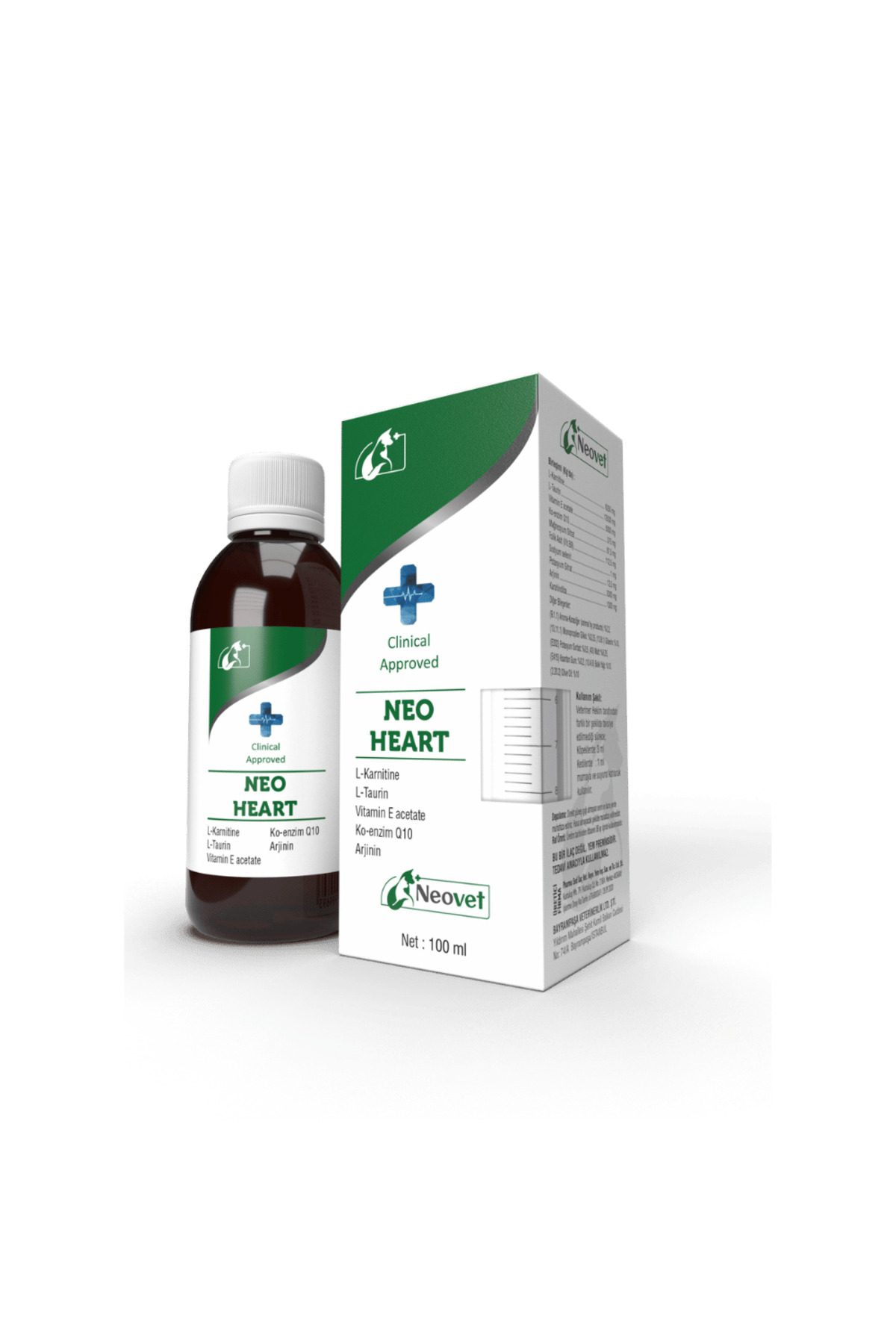مکمل مایع گربه و سگ نئووت Neovet Neo Heart حاوی تورین و ال-کارنیتین