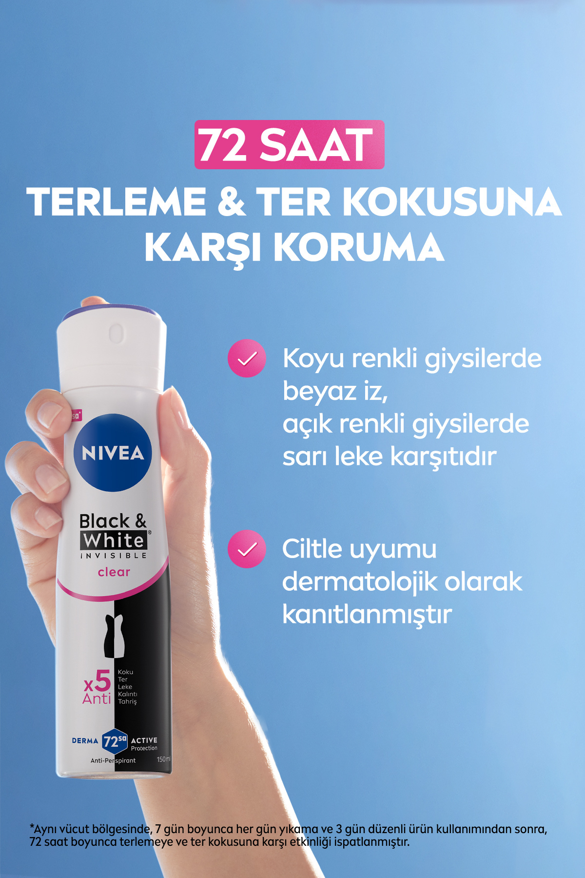 NIVEA اسپری ضد تعریق شفاف نامرئی سیاه و سفید زنانه 150 میلی لیتر