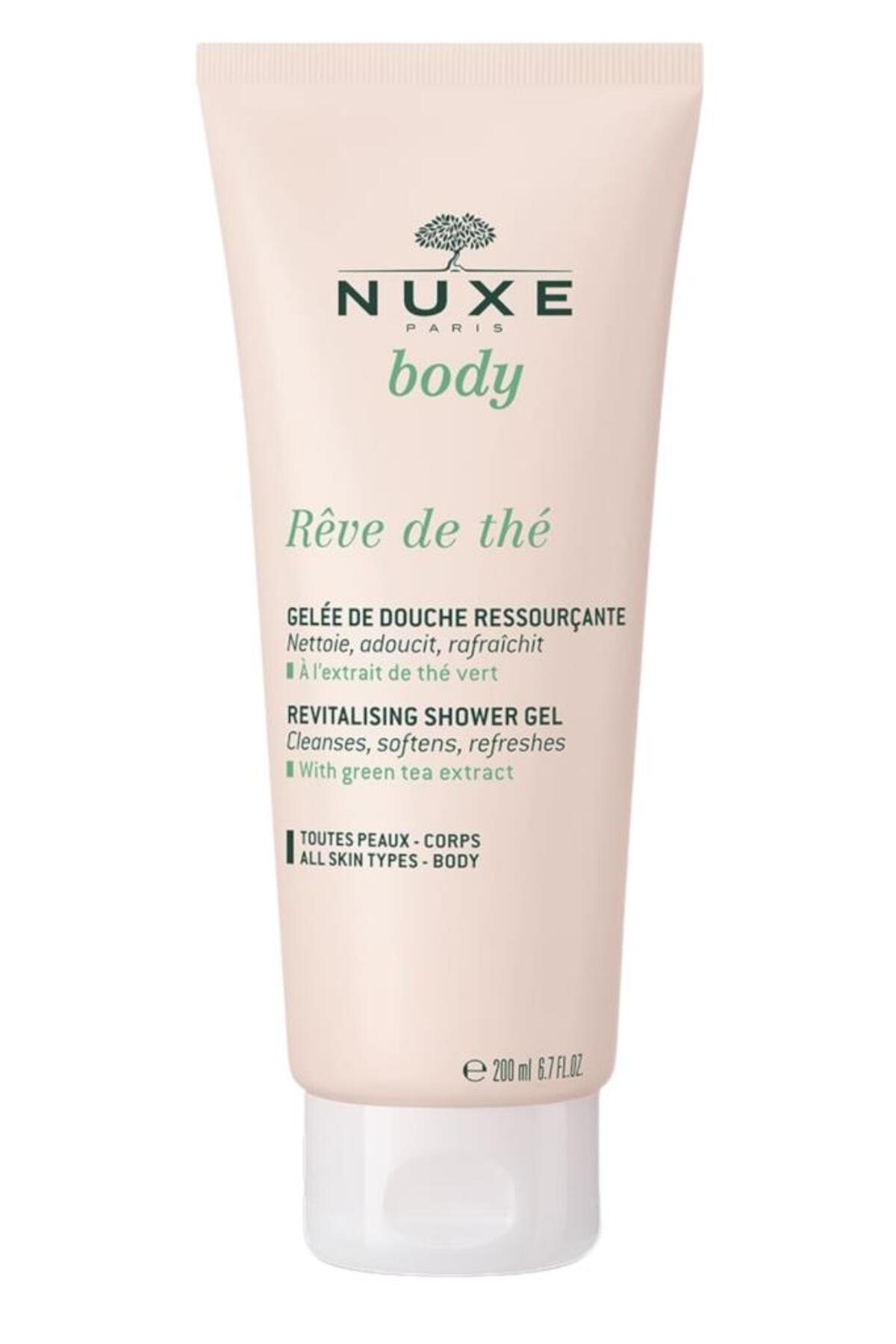 Nuxe ژل حمام تجدید کننده بدن روی د ته 200 میلی لیتر فرمولاسیون تمیز کننده گیاهی مبتنی بر گیاهان