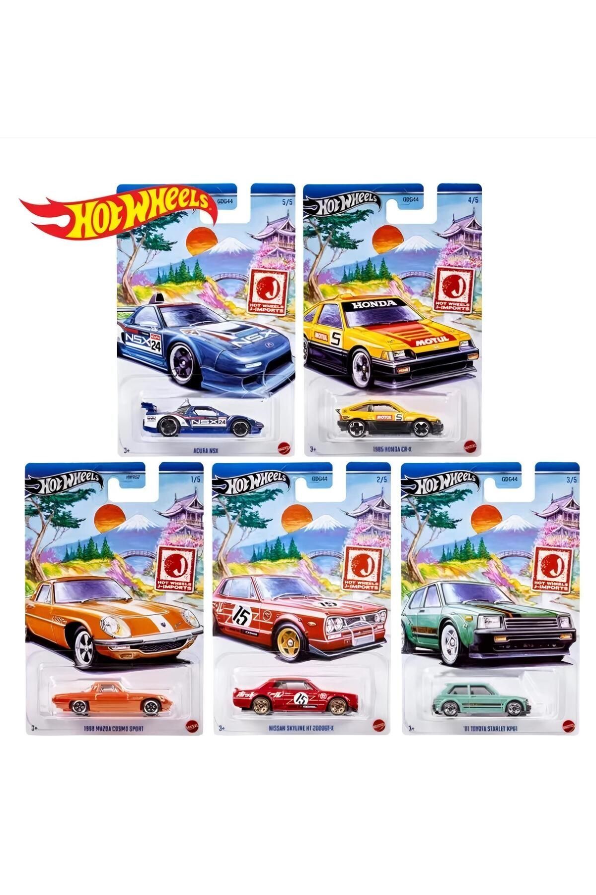 ماشین اسباب بازی 2024 J IMPORTS 5 مجموعه کارت بلند هات ویلز اورجینال HOT WHEELS