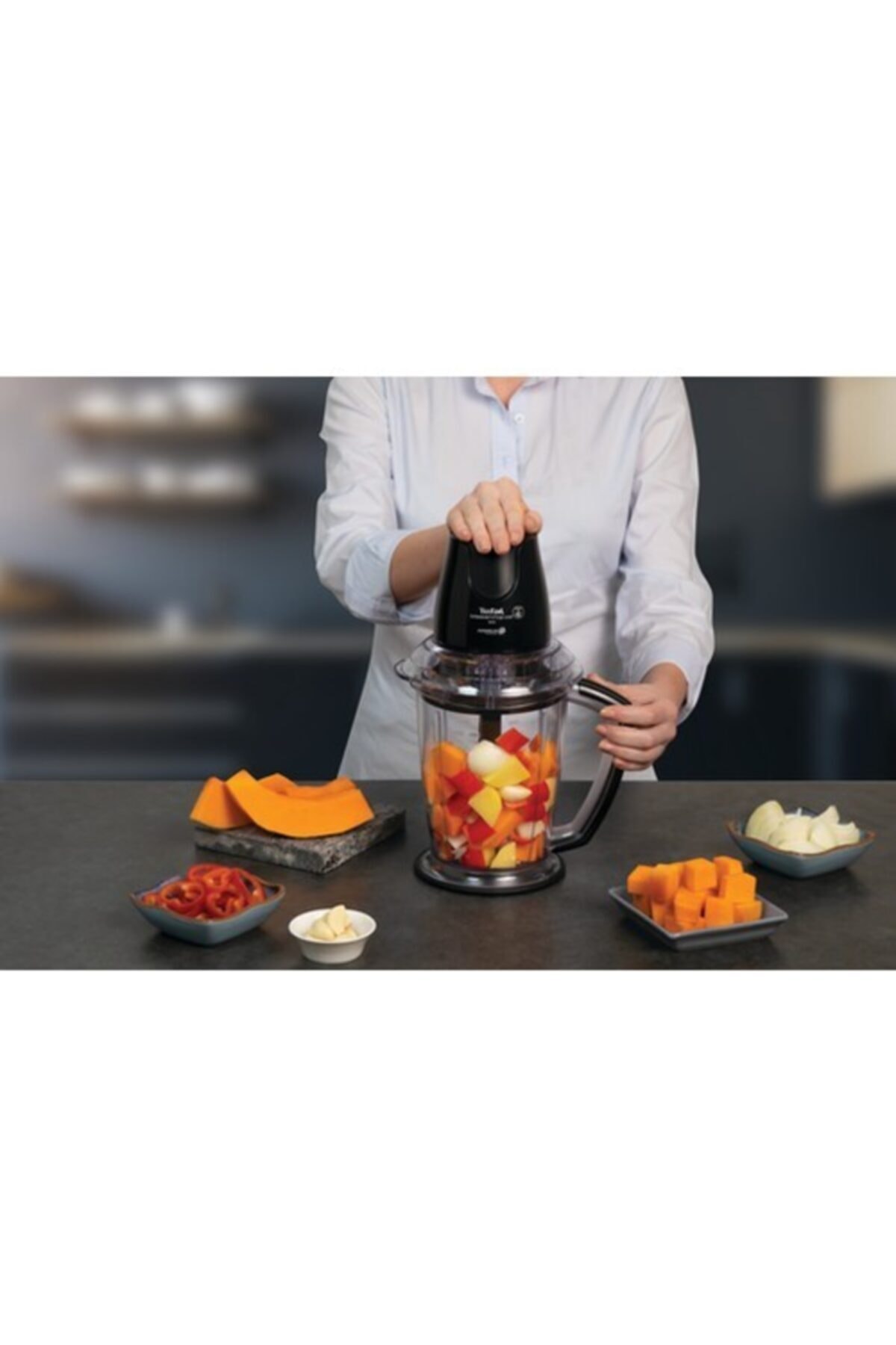 خردکن و غذا ساز MB4708TR MASTERCHOP 4 BLADE MAXI CHOPPER مشکی اورجینال TEFAL