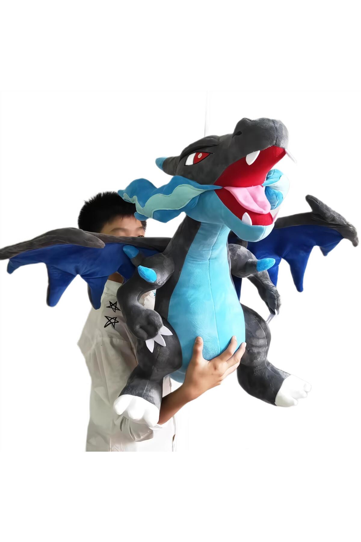 اسباب بازی های پشمی FABRIC XXL POKEMON MEGA CHARIZARD X DRAGON FIGURE PULSH TOY SLEEPING & PLAYMATE 120 سانتی متری وارداتی. e-life shop