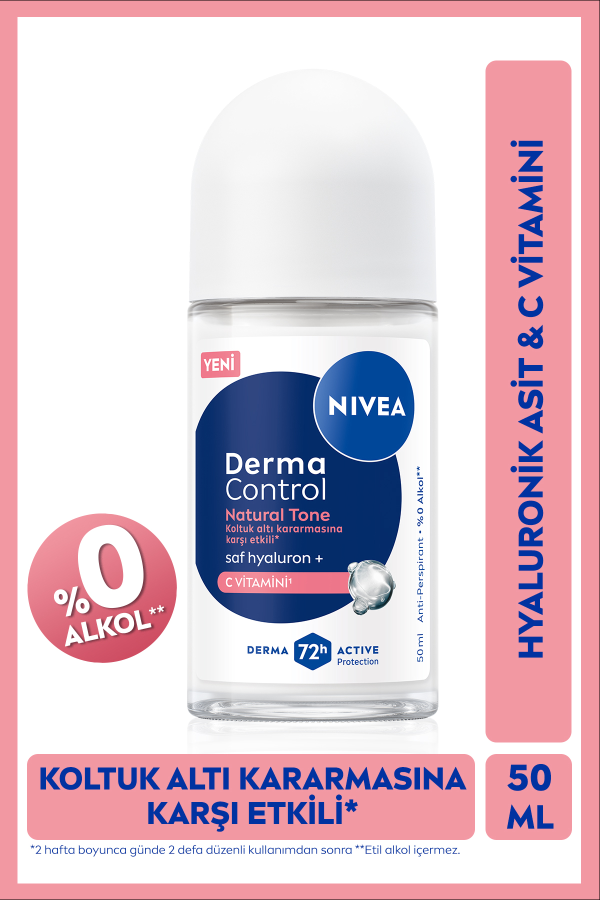 دئودورانت رول آن زنانه با کنترل درم و رنگ طبیعی 50 میلی لیتر نیوآ Nivea
