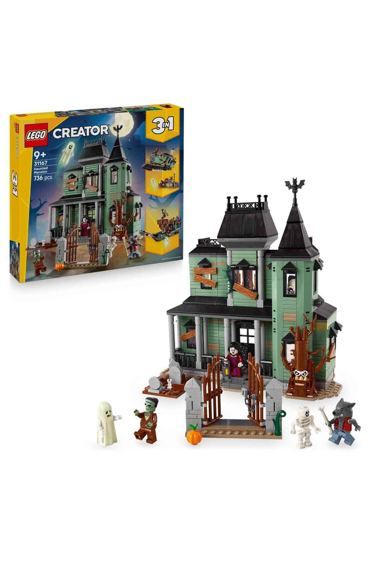لگو و اسباب بازی های ساخت محور CREATOR 3 IN 1 HAUNTED MANSION 31167 کشتی یا قطار برای کودکان ۹ سال به بالا اورجینال LEGO