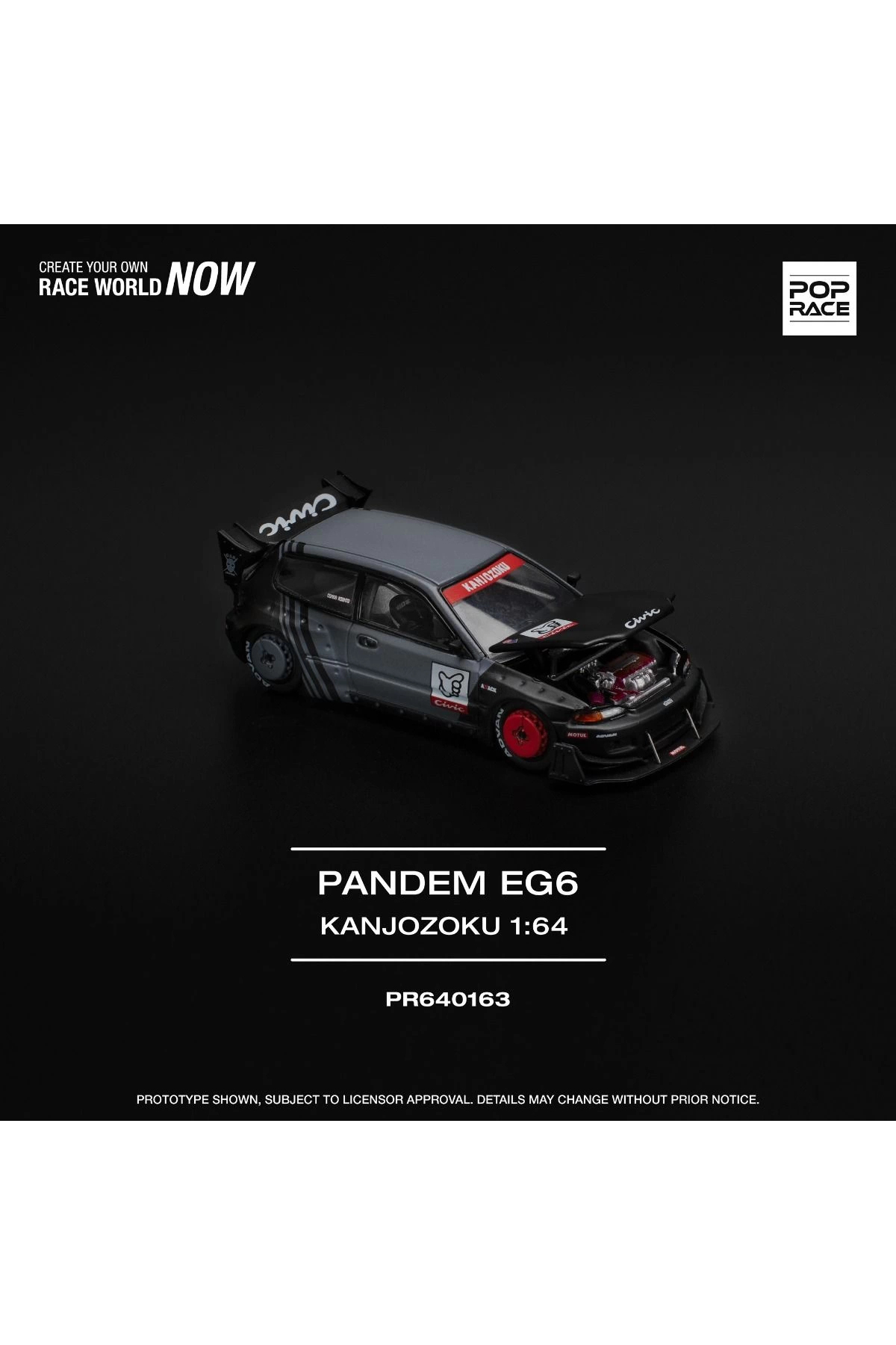 مدل خودرو 64 PANDEM CIVIC EG6 اورجینال pop race 1