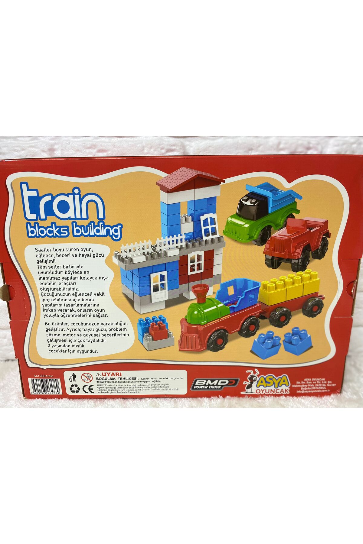لگو و اسباب بازی های ساخت محور ست بلوک 3 در 1 100 عددی آموزش هوشمند سرگرمی آموزشی ANT BLOCK TRAIN AND TRUCK از ترکیه Asya Oyuncak