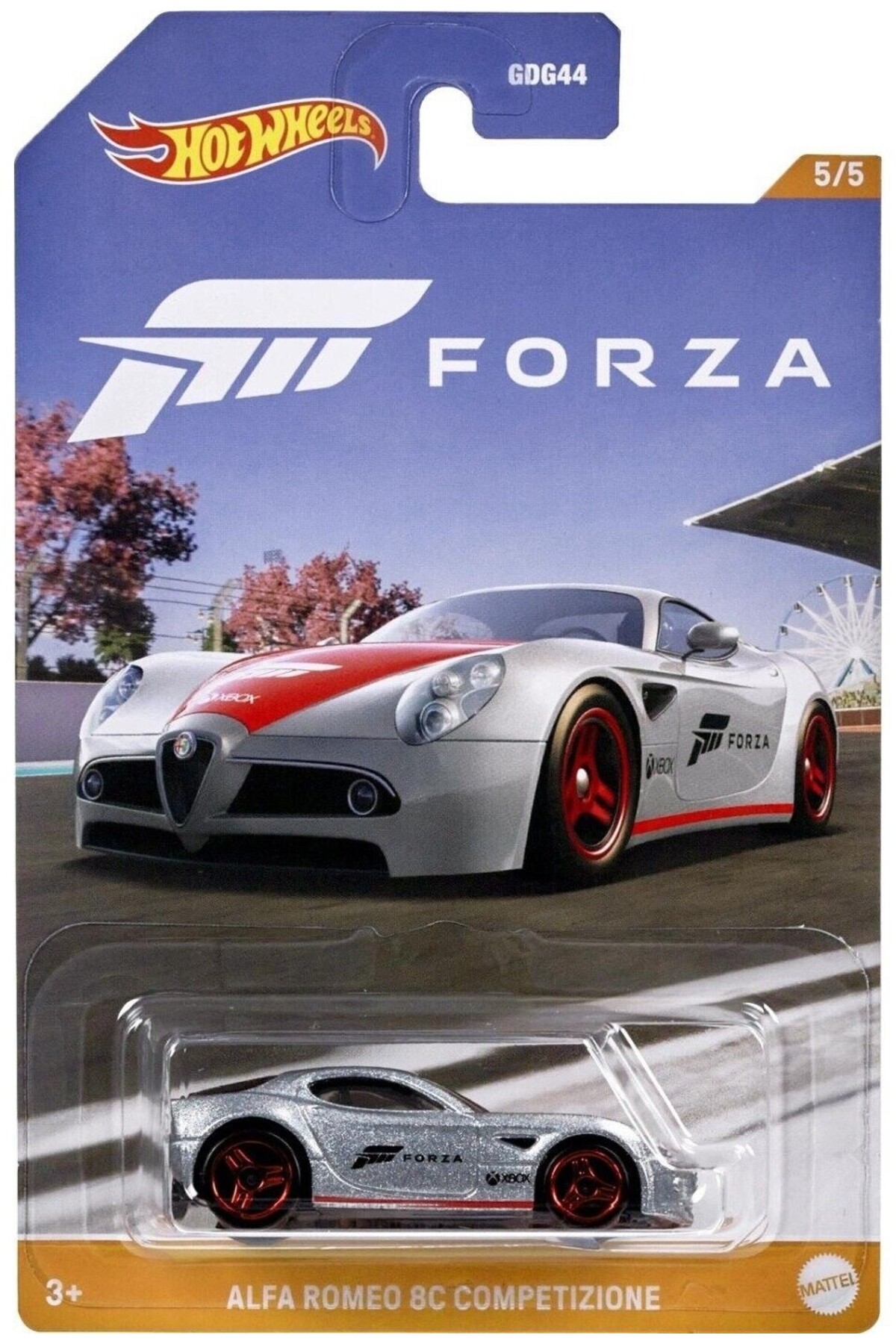 ماشین اسباب بازی اتومبیل های مضمون AUTO FORZA ALFA ROMEO 8C COURMISTISIONE HLK24 هات ویلز اورجینال HOT WHEELS