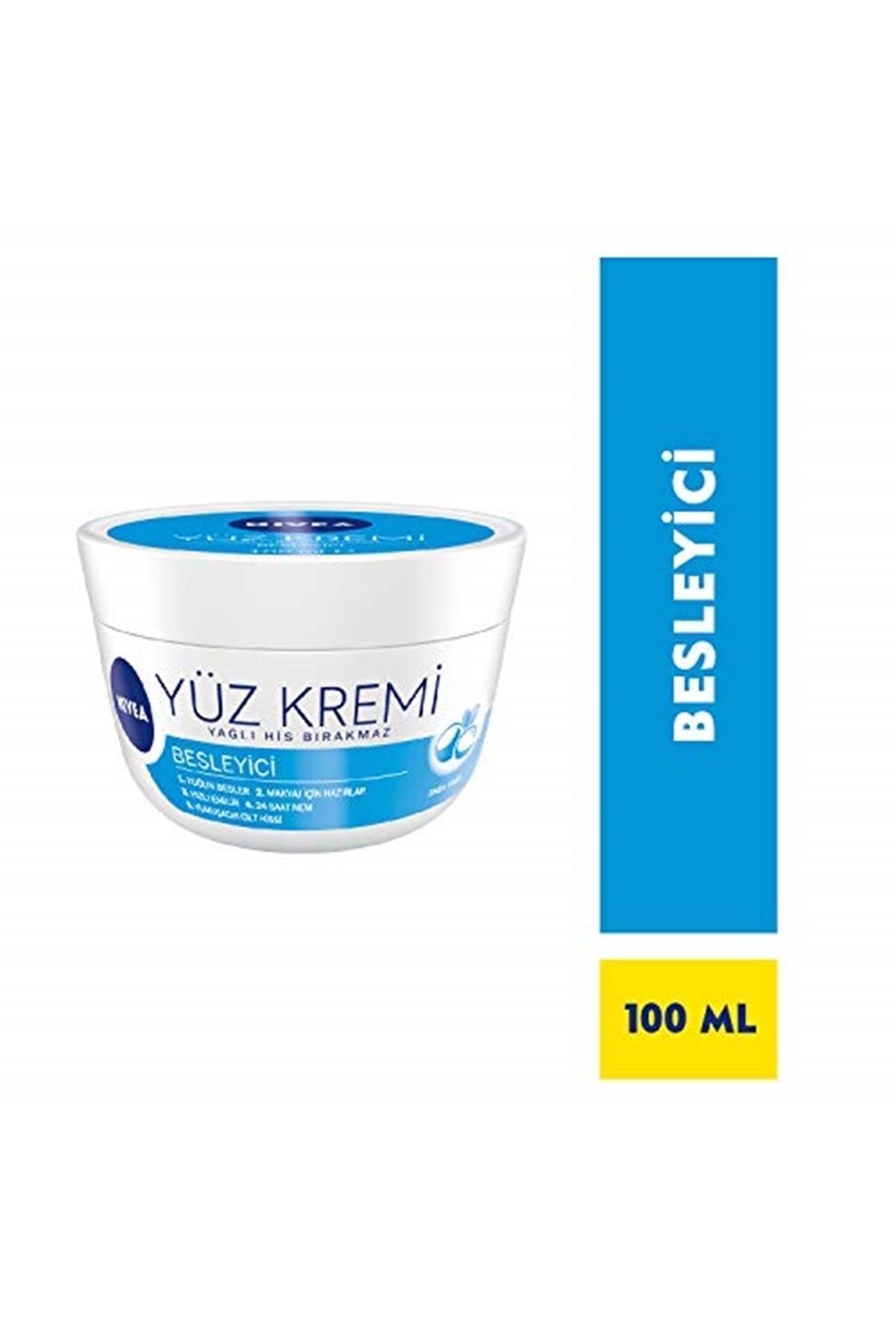NIVEA کرم صورت مغذی 100 میلی لیتر، میکاپ سام، کرم مرطوب کننده 24 ساعته، کرم مراقبت از صورت سریع جذب