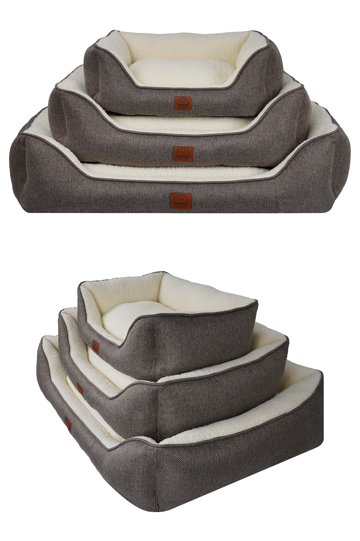 تخت گربه و سگ جونگولیکا پت پروداکتس Jungolica Pet Products Zeus، دوطرفه و قابل شست‌وشو، کد JPP71 قهوه‌ای