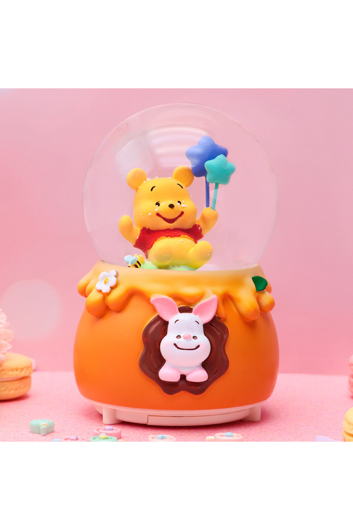 گوی برفی WINNIE THE BEAR سایز بزرگ SNOW GLOBE با نور موسیقی اسپری زرد 16X12 از ترکیه Livava