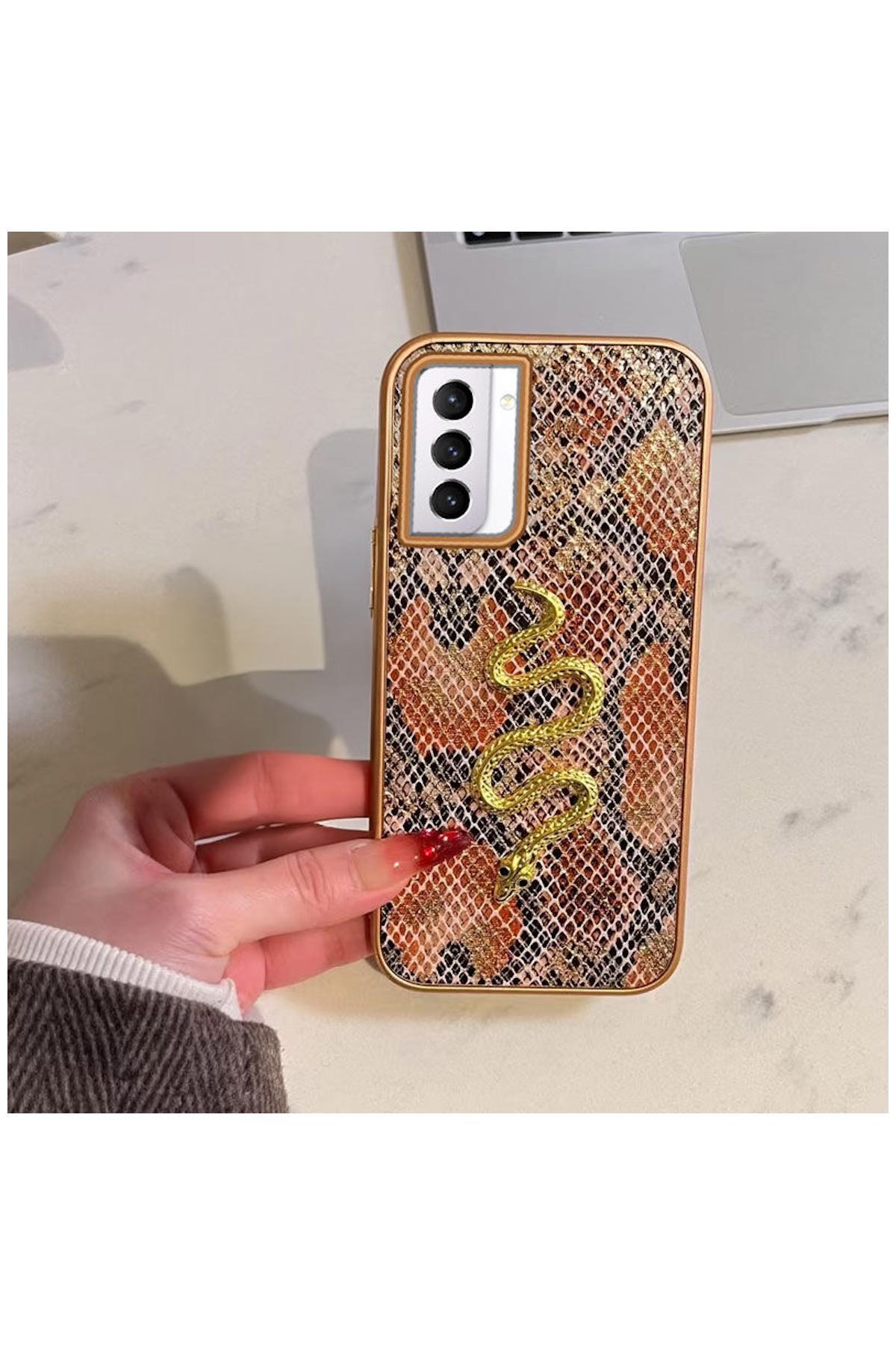 کاور و قاب سازگار با SAMSUNG GALAXY S21 FE 5G نارنجی سیلیکونی ZEBANA GOLDEN SERPENT اورجینال Zebana