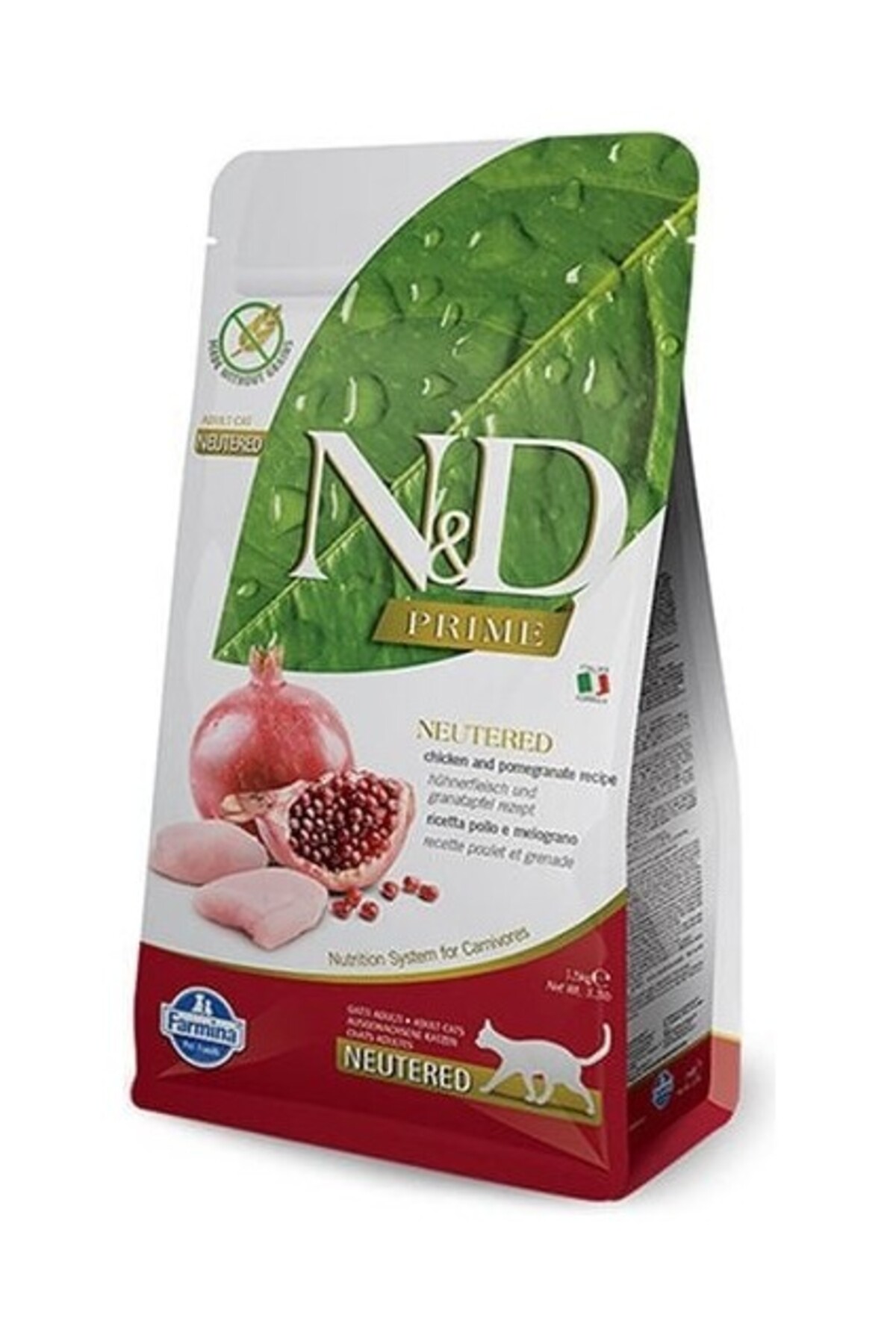 غذای خشک گربه بالغ عقیم‌شده با مرغ و انار، ۱٫۵ کیلوگرم ان‌دی N&D 1.5 kg