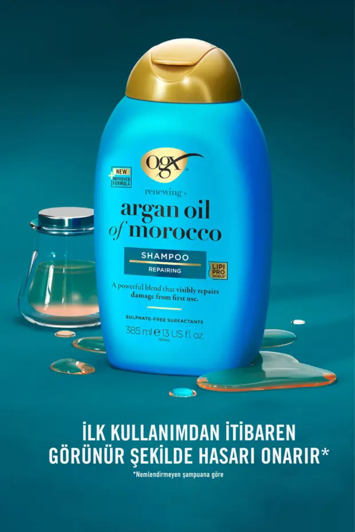 شامپو ترمیم کننده بدون سولفات روغن آرگان مراکش 385 میلی لیتر و روغن مراقبت مو 100 میلی لیتر او‌جی‌اکس OGX