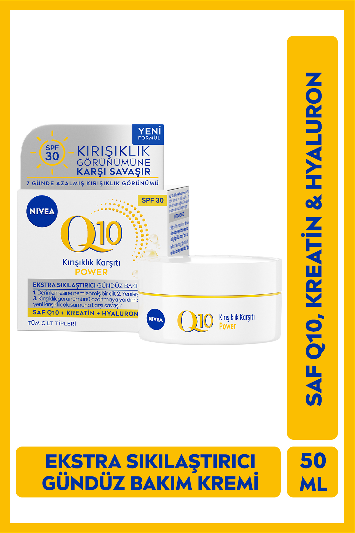 NIVEA کرم مراقبت روزانه پوست صورت Q10 پاور 50 میلی لیتر، محافظت از آفتاب SPF30