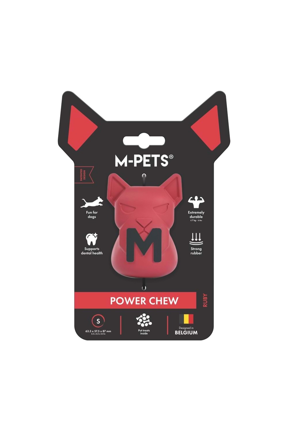 اسباب‌بازی تشویقی سگ لاستیکی ام‌پتس M-PETS Power Chew Ruby (S) قرمز