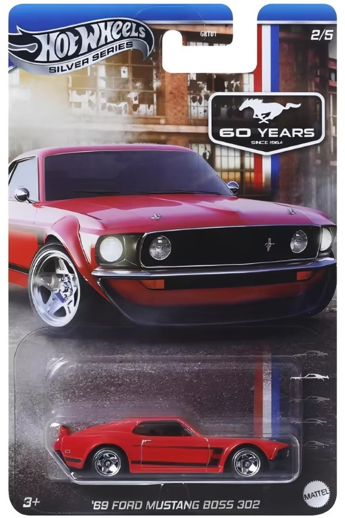 ماشین اسباب بازی سری نقره '69 فورد موستانگ BSS 302 هات ویلز اورجینال HOT WHEELS