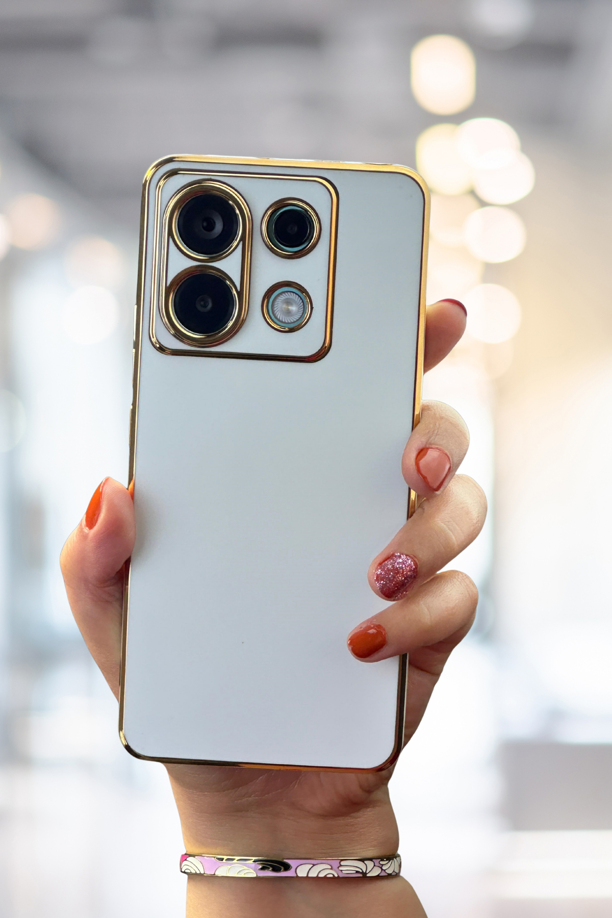 کاور و قاب REDMI NOTE 13 PRO 5G | محافظ دوربین طلا دوزی شده با لبه براق فیبکس Fibaks