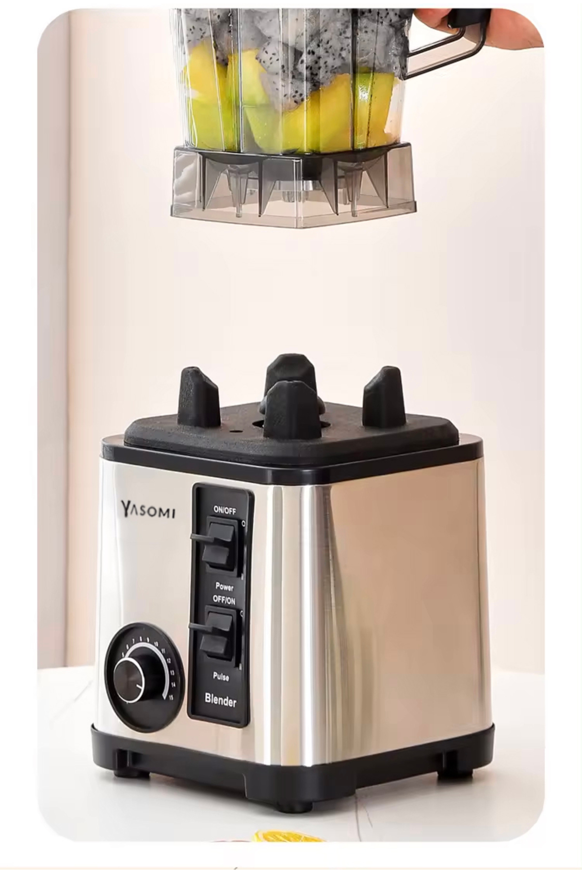 ست مخلوط کن با ظرفیت کاسه یخ شکن 5042 800W SUPER MIX 3LT اورجینال Yasomi