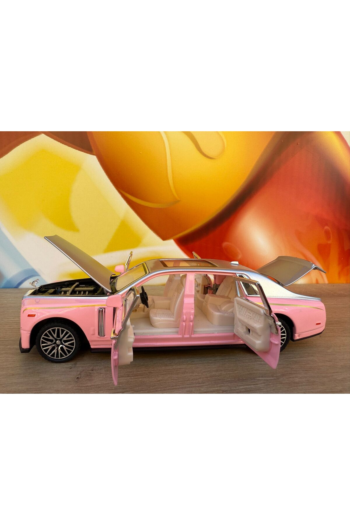 مدل خودرو 1:24 رولز رویس SWEPTAIL DIECAST ماشین با چراغ و صدا فلزی درهای باز شونده اورجینال scntoys