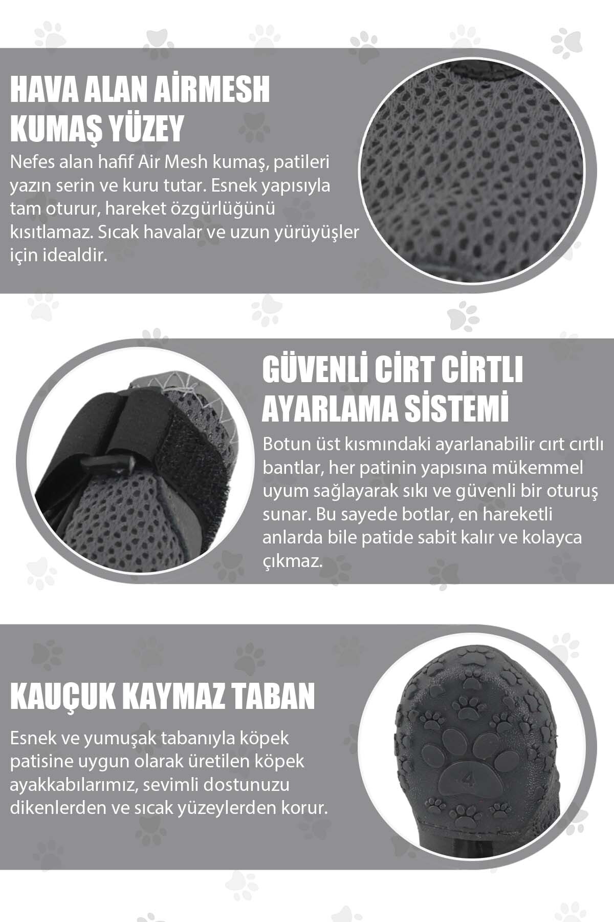 کفش تابستانی سگ پاوپرینتس PawPrints AirMesh، مشکی، با زیره لاستیکی ضدلغزش