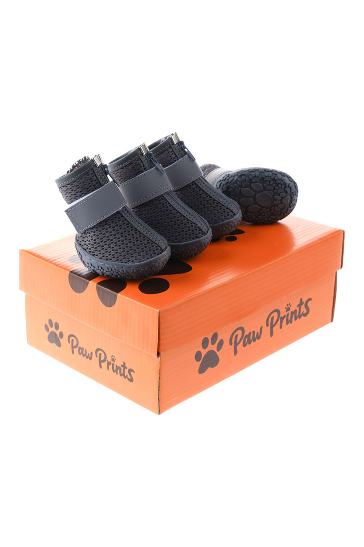 کفش سگ پاوپرینتس PawPrints مدل PP01 با زیره لاستیکی ضدلغزش خاکستری