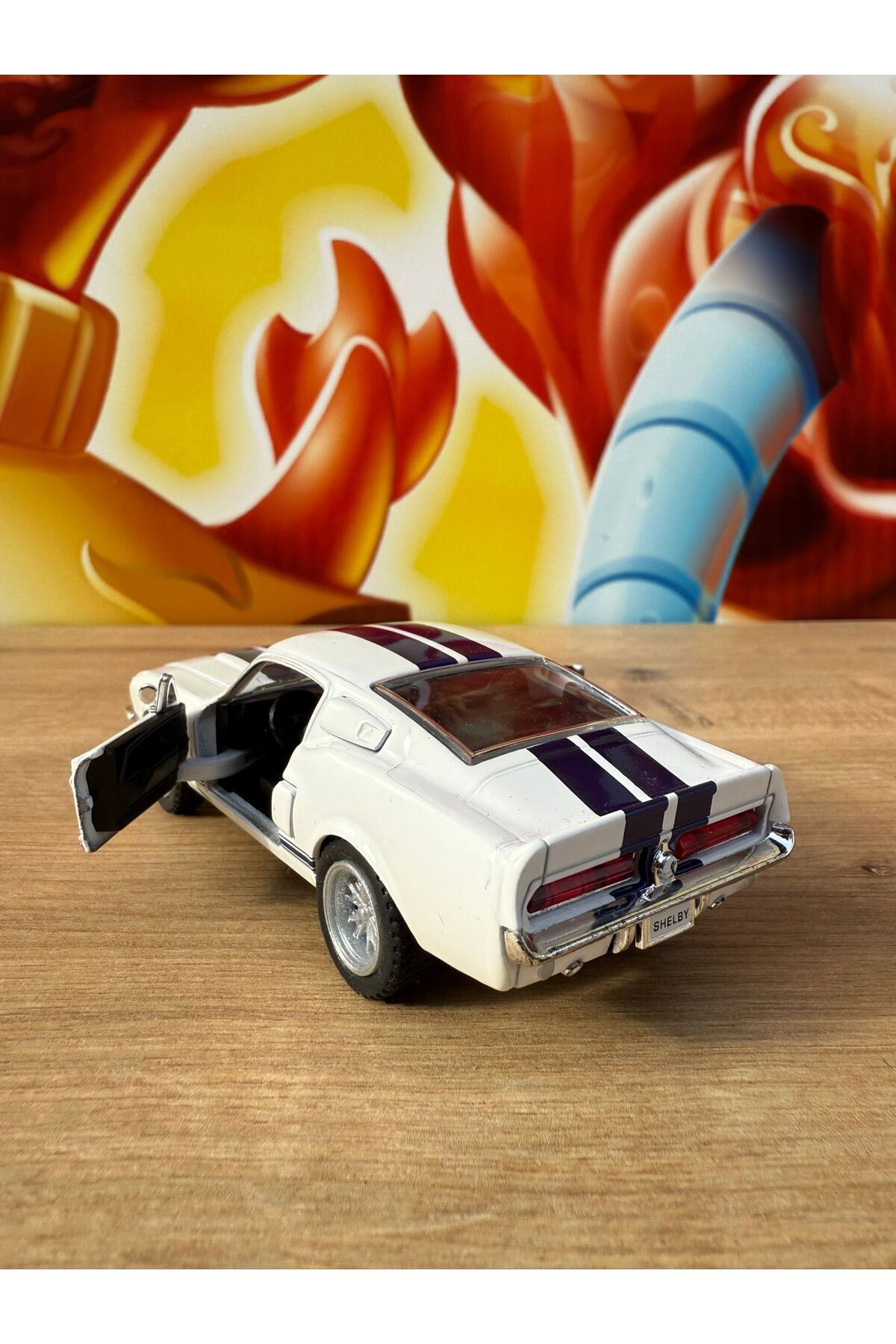 ماشین اسباب بازی فورد شلبی GT500 مدل DIECAST 1967 خودروی دارای مجوز برای باز کردن درب‌ها scntoys