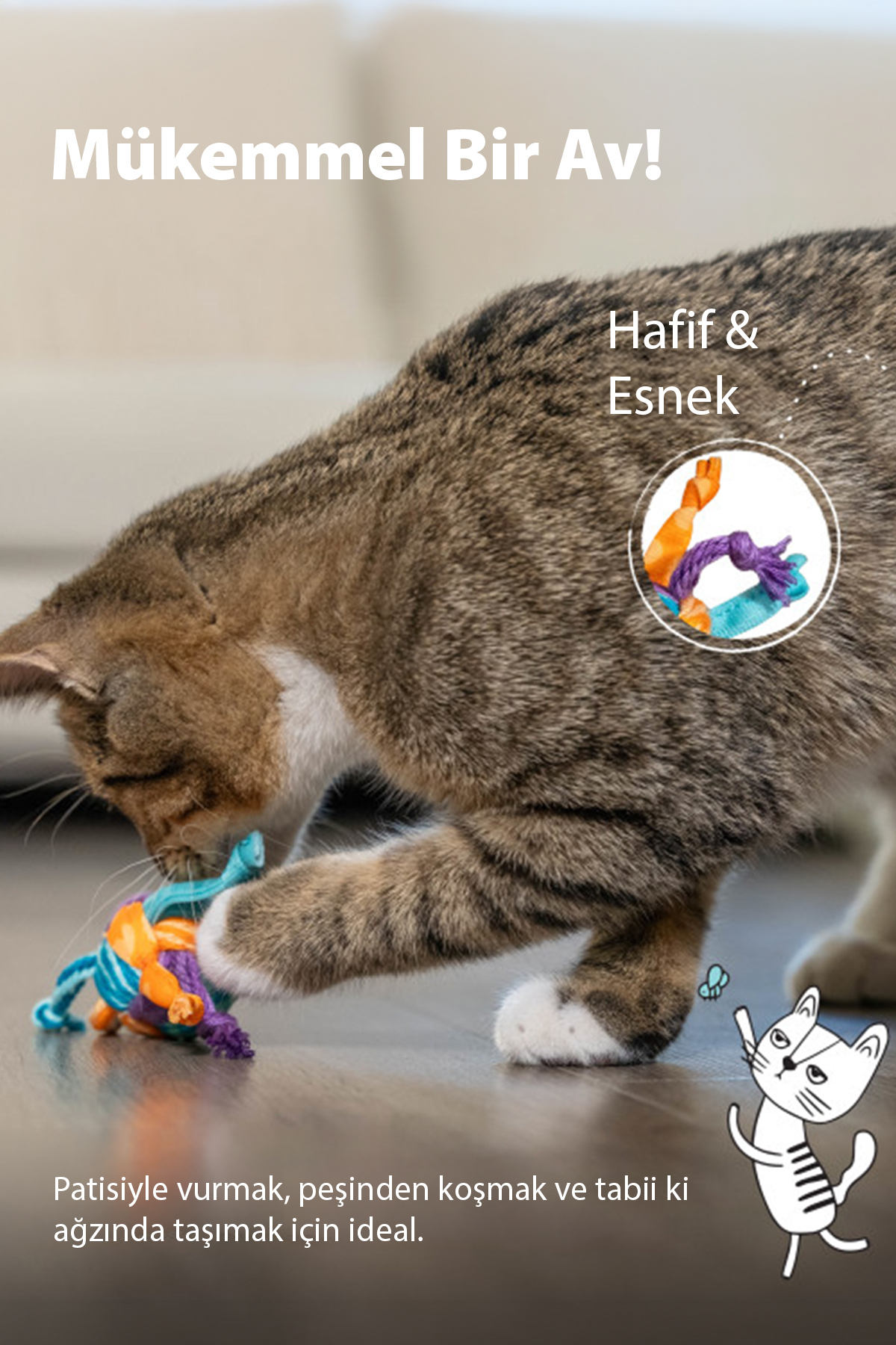 توپ کت‌نیپ‌دار گربه Catstages Dental، اوت‌وارد هاوند Outward Hound چندرنگ