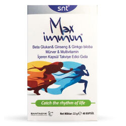مکمل غذایی مولتی‌ویتامین مکس ایمون Max İmmun Max Immun با بتاگلوکان و جینسنگ، ۴۰ کپسول