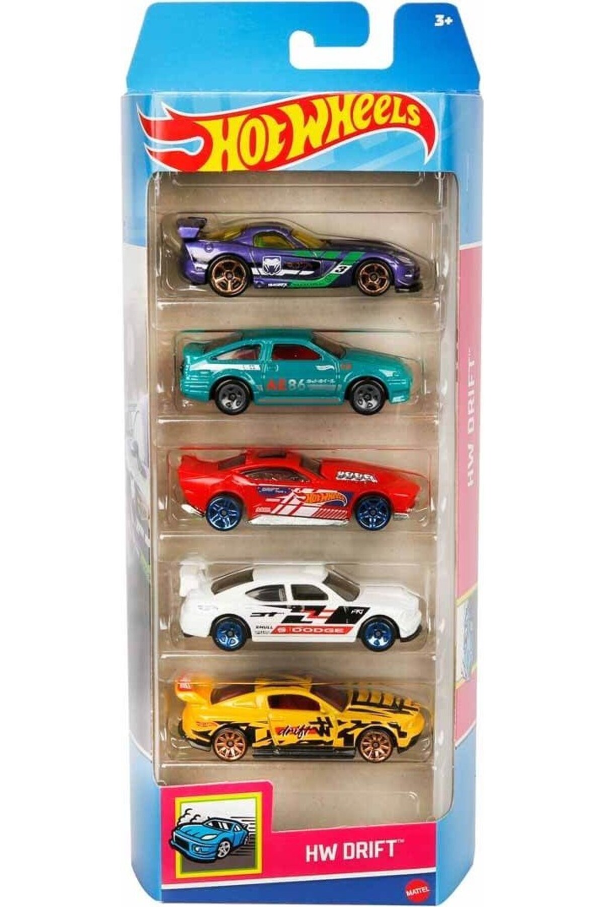 ماشین اسباب بازی چرخ های داغ 5 قطعه مجموعه HW DRIFT HLY75 هات ویلز اورجینال HOT WHEELS