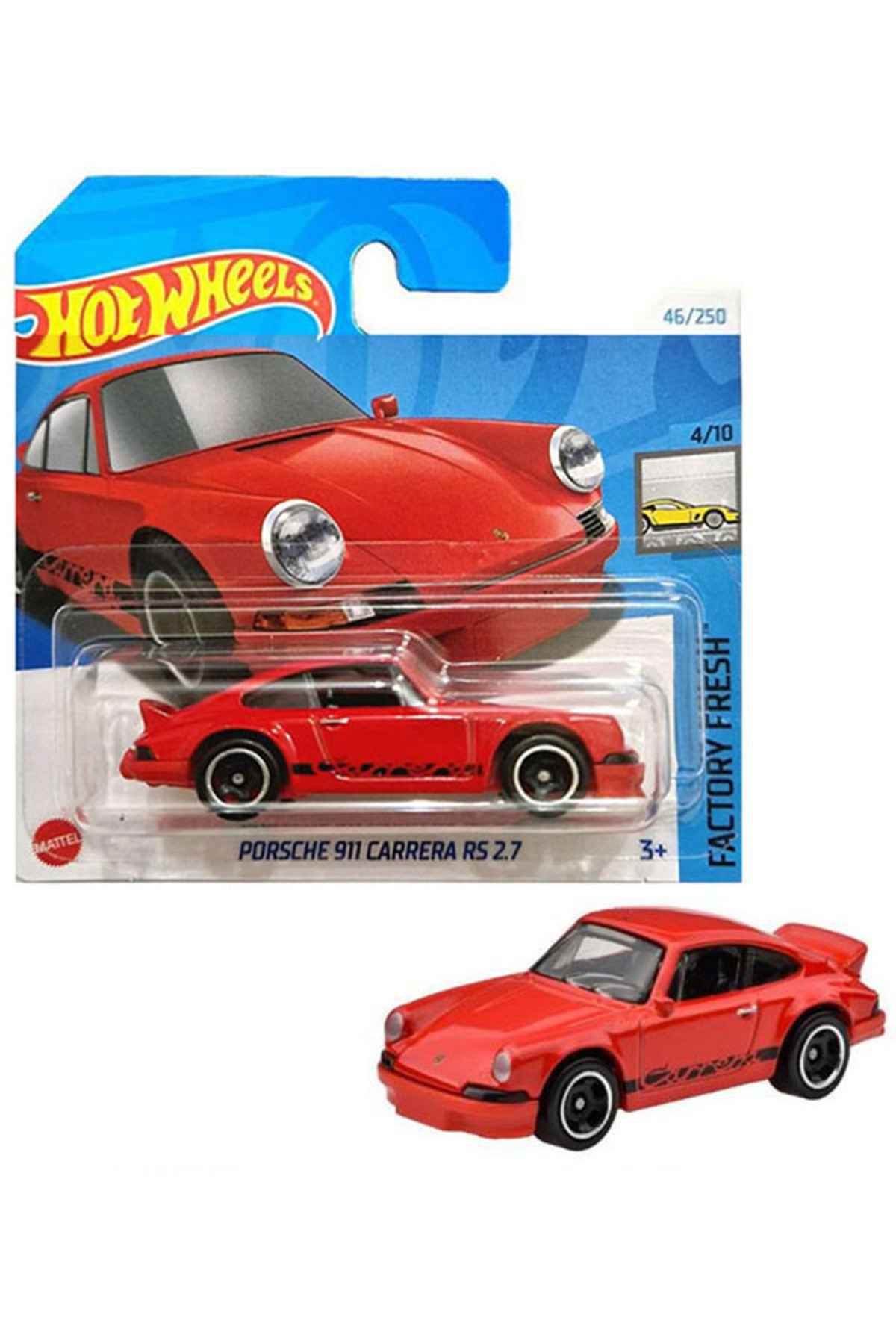 ماشین اسباب بازی پورشه 911 CARRERA RS 2.7 RED 1 64 هات ویلز اورجینال HOT WHEELS