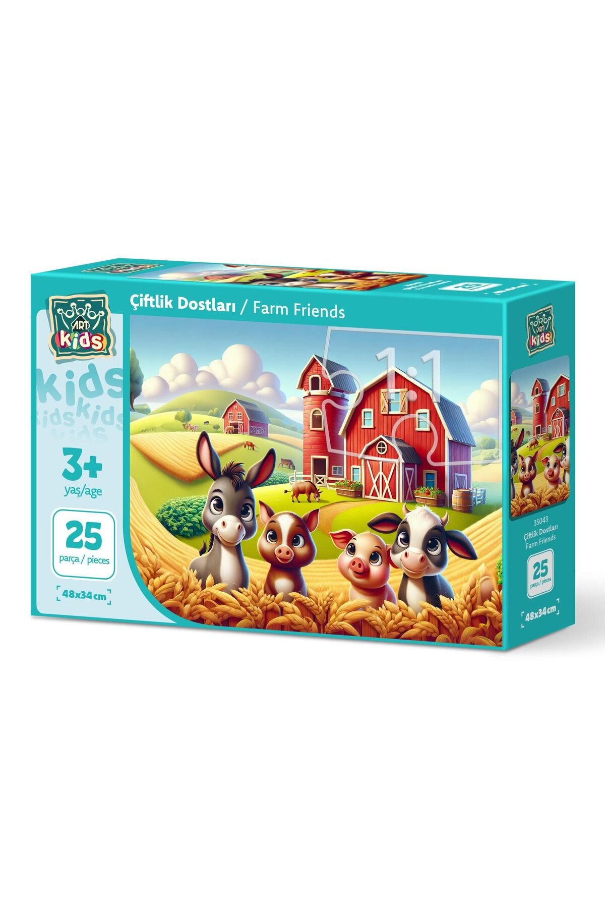 پازل ها و یاپبوزهای کودک دخترانه پسرانه بچگانه ART CHILDREN FARM FRIENDS 25 قطعه اورجینال ارت Art Puzzle