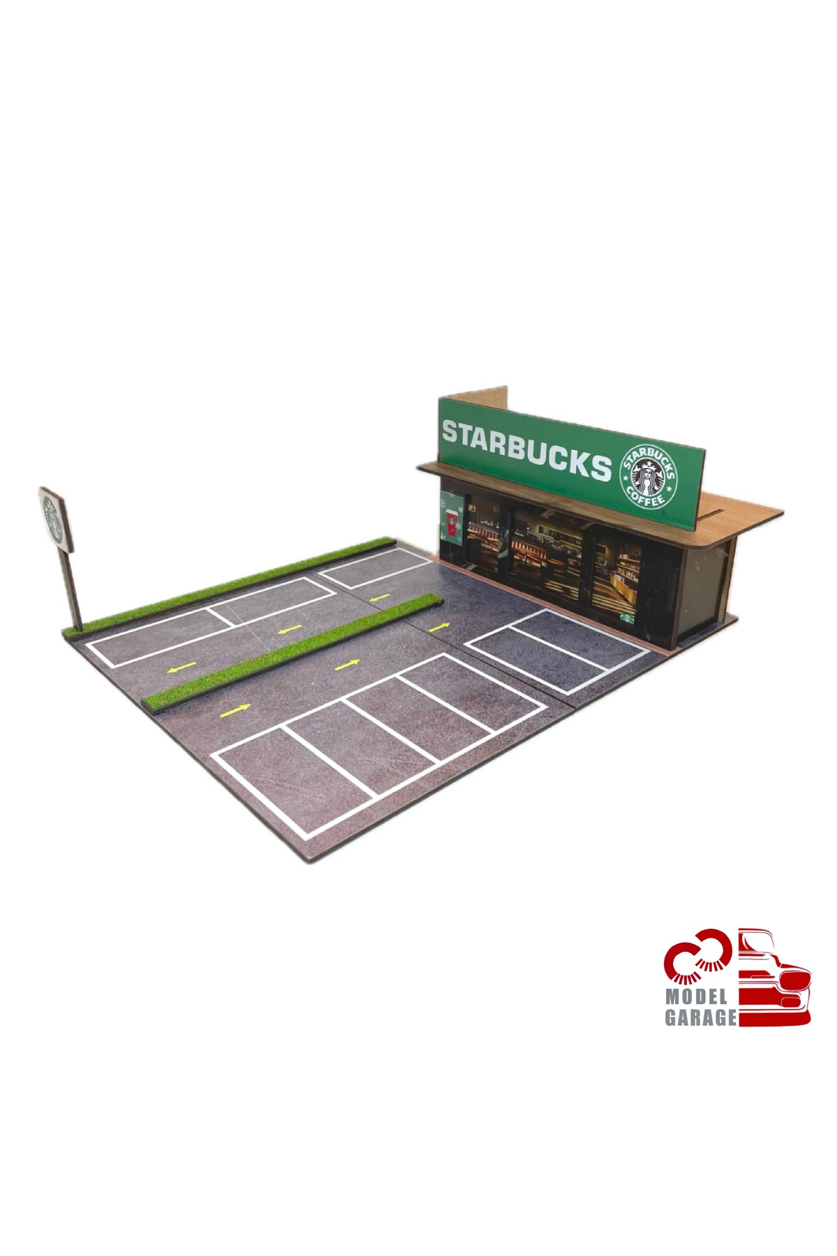 مدل خودرو 1 64 SCALE STARBUCKS CAR PARKING DIORAMA DIECAST DISPLAY STAND SHELF GARAGE اسباب بازی اورجینال ÜRETİM