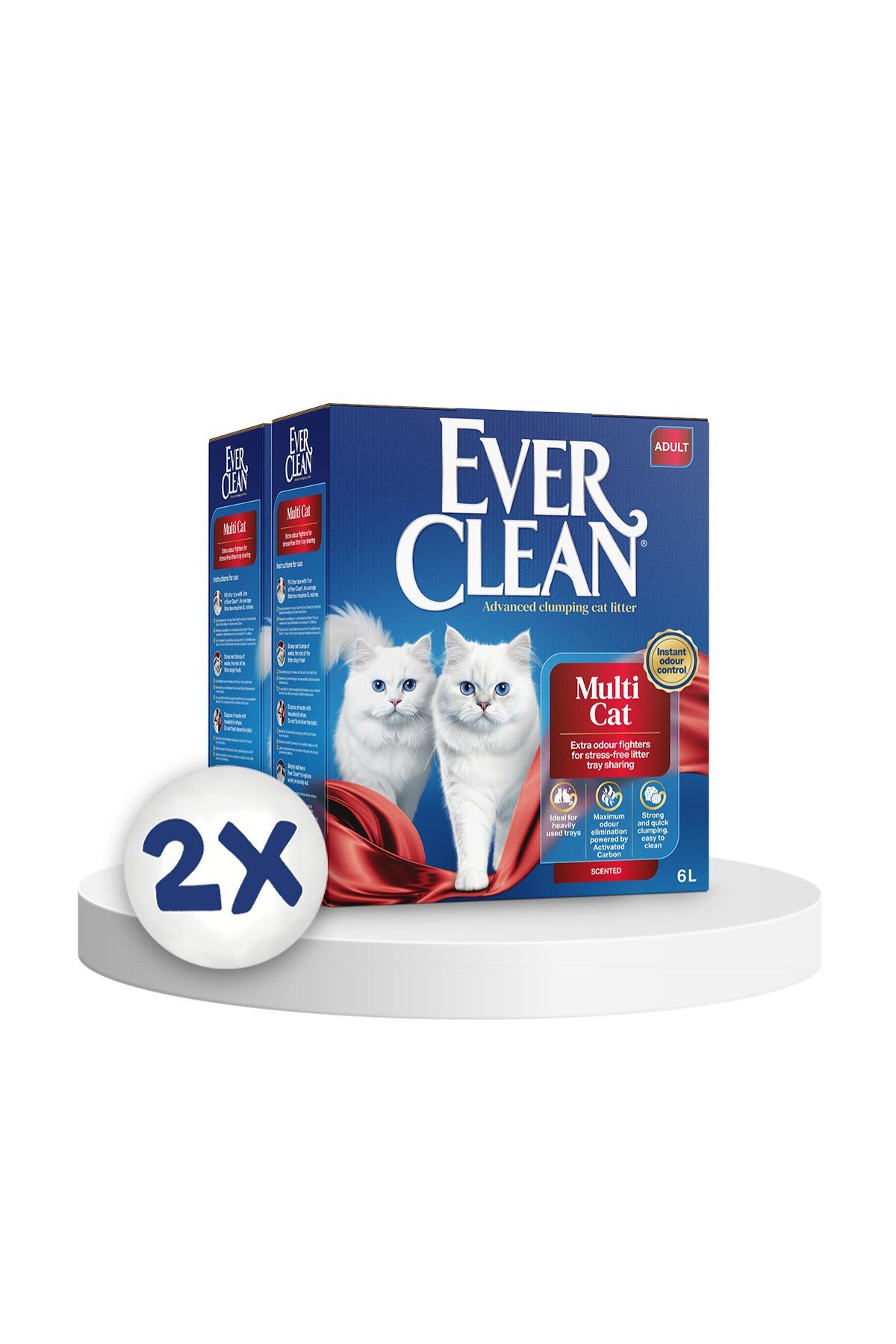 خاک گربه اورکلین Ever Clean Multi Cat، ۲ بسته ۶ لیتری