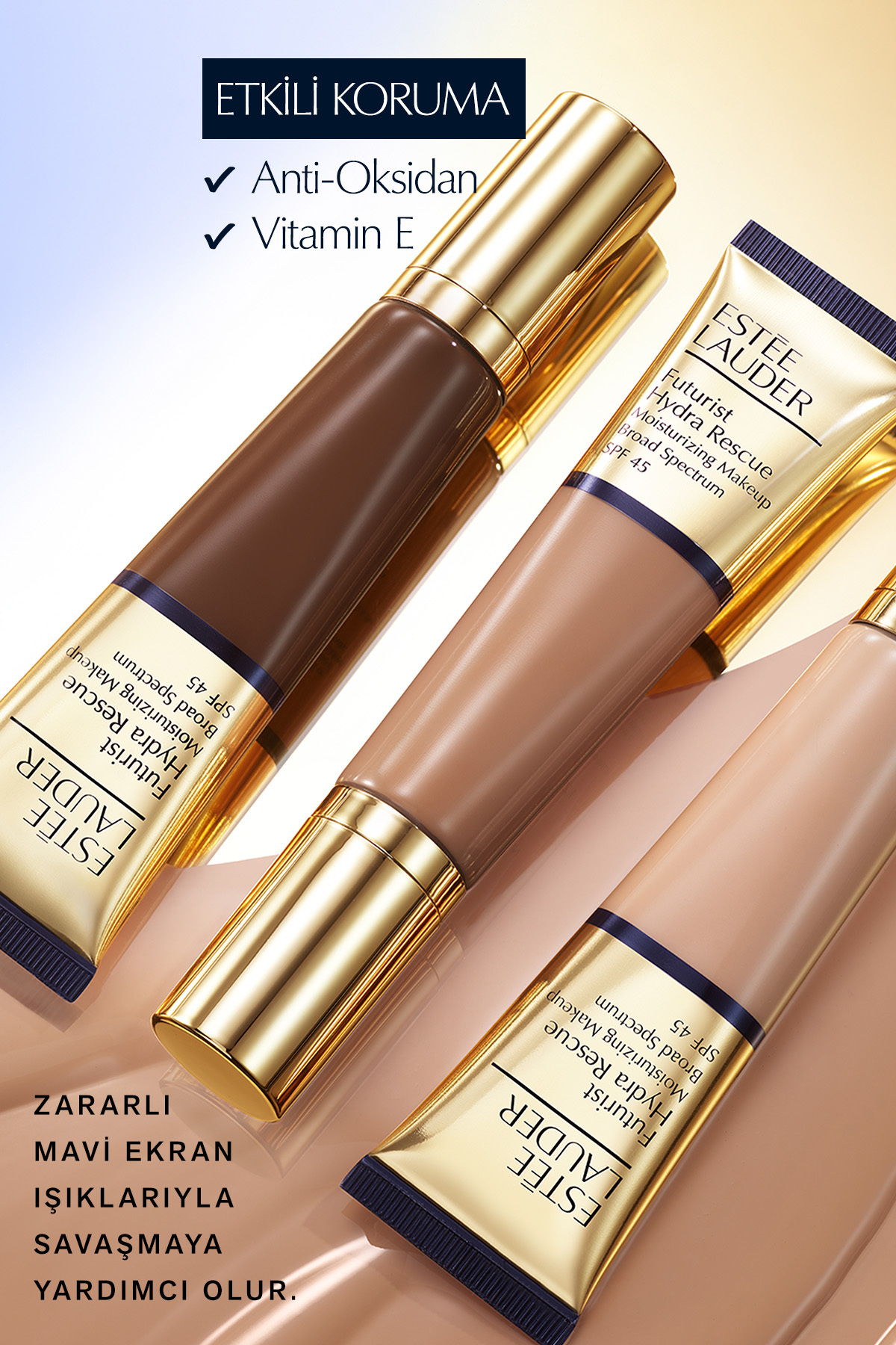 کرم پودر FUTURIST HYDRA RESCUE SPF 45 HUMIDIFIER FOUNDATION 35ML رنگ: 4N1 BEIGE SHELL Estee Lauder