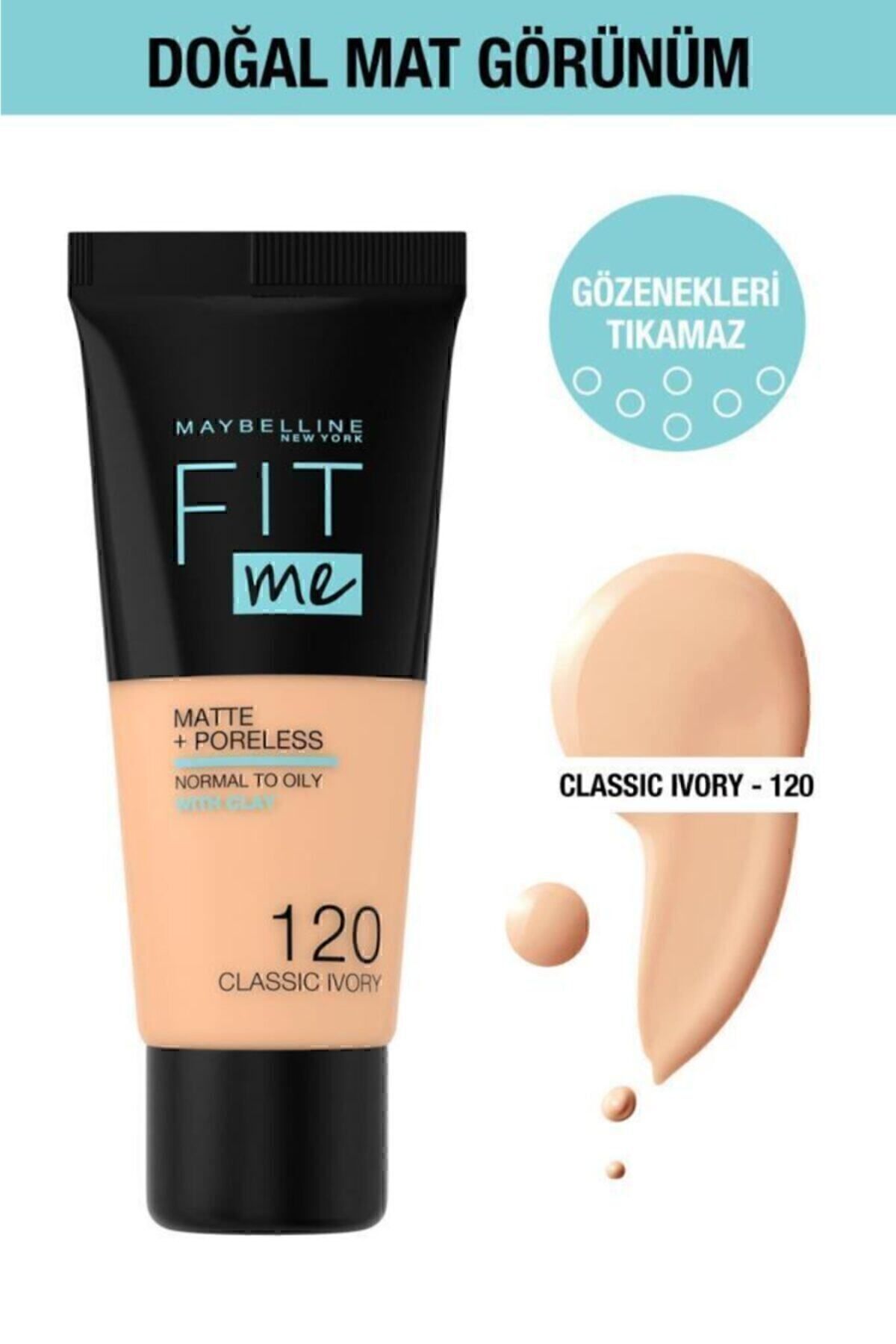 فونداسیون مات و بدون منافذ - 120 Classic Ivory میبلین Maybelline