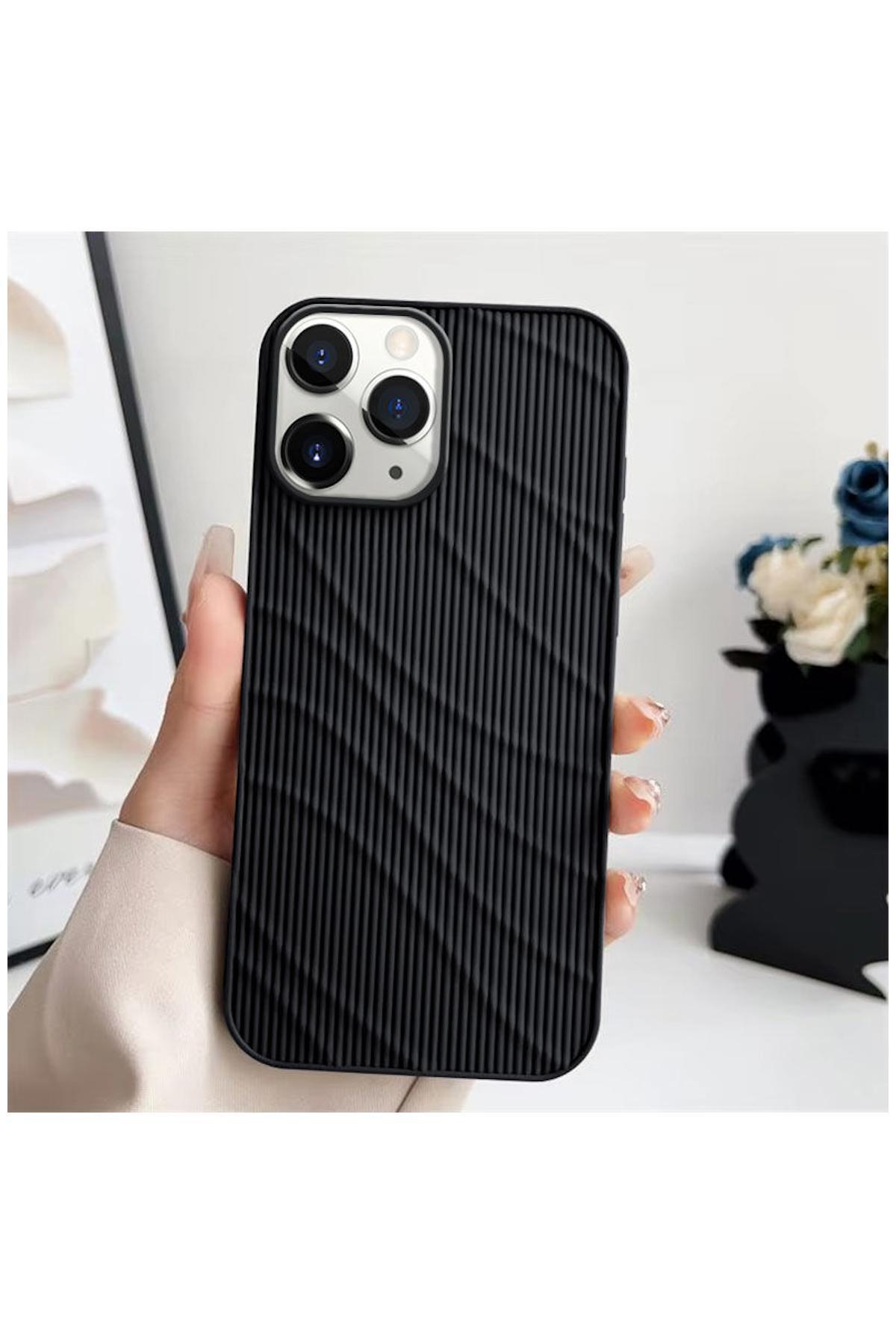 کاور و قاب APPLE IPHONE 11 PRO MAX COMPATIBLE CASE SILICONE FAINE LINE مشکی اورجینال Zebana
