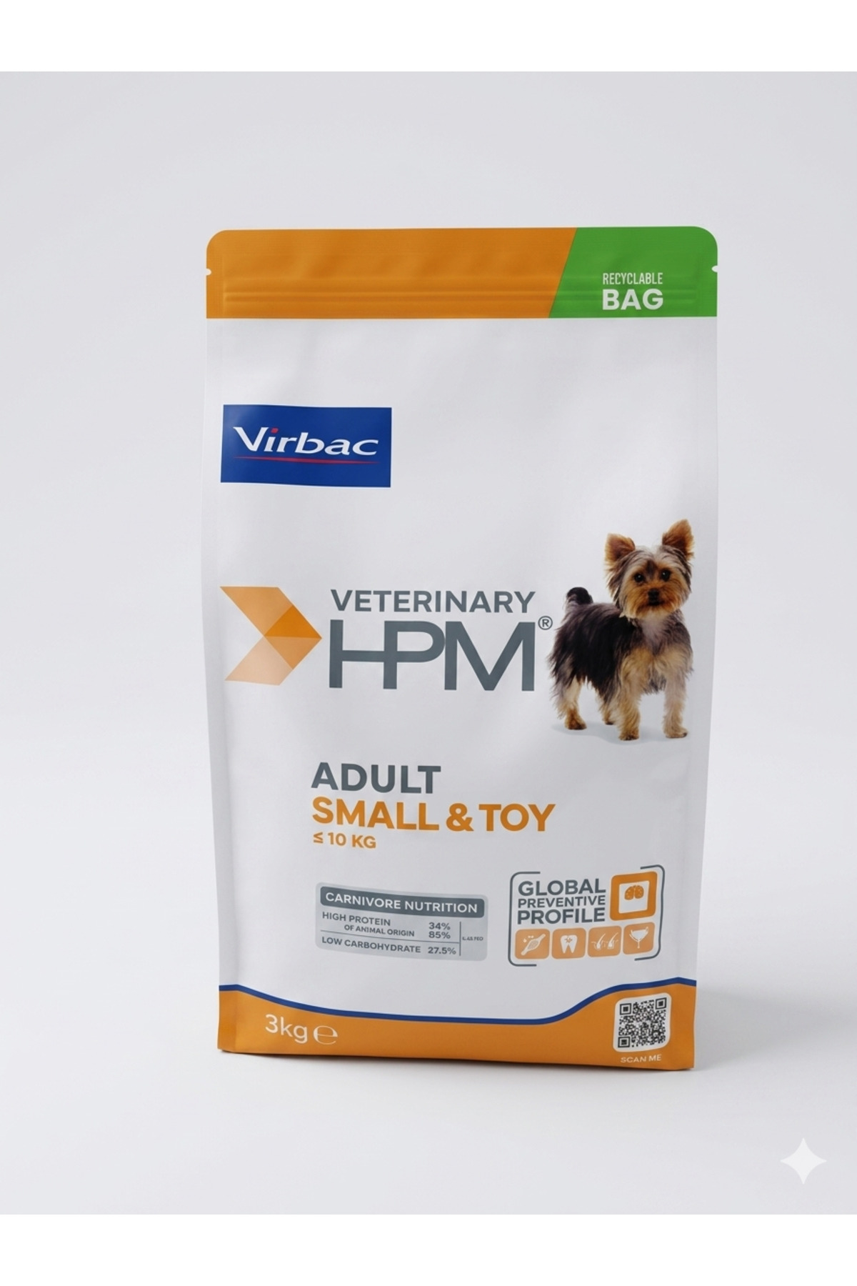 غذای خشک سگ ویر‌بک Virbac Veterinary HPM Adult Small & Toy، طعم مرغ، ۳ کیلوگرم