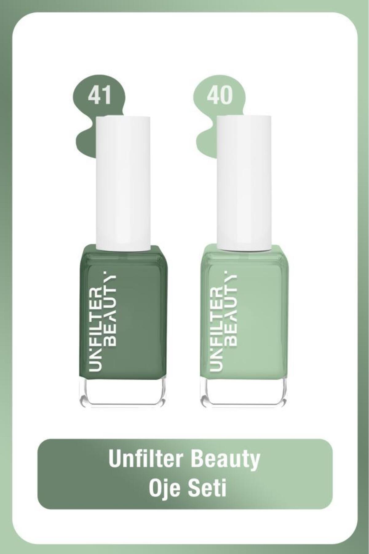 ست لاک ناخن آنفیلتر بیوتی Unfilter Beauty شماره 40 و 41، سفید براق