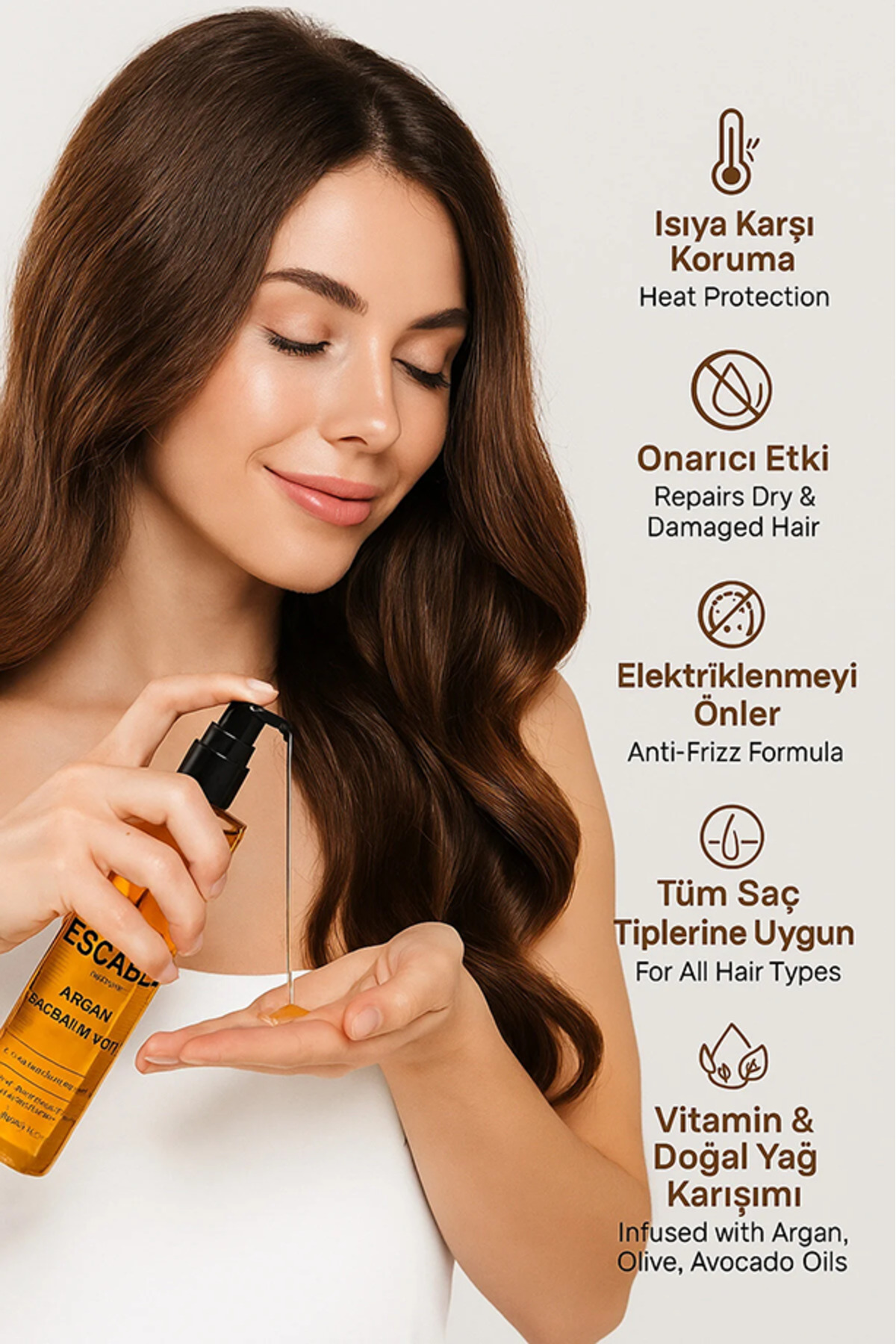 روغن مراقبت مو آرگان 100 میلی لیتر مناسب برای همه جنسیت ها Escabel