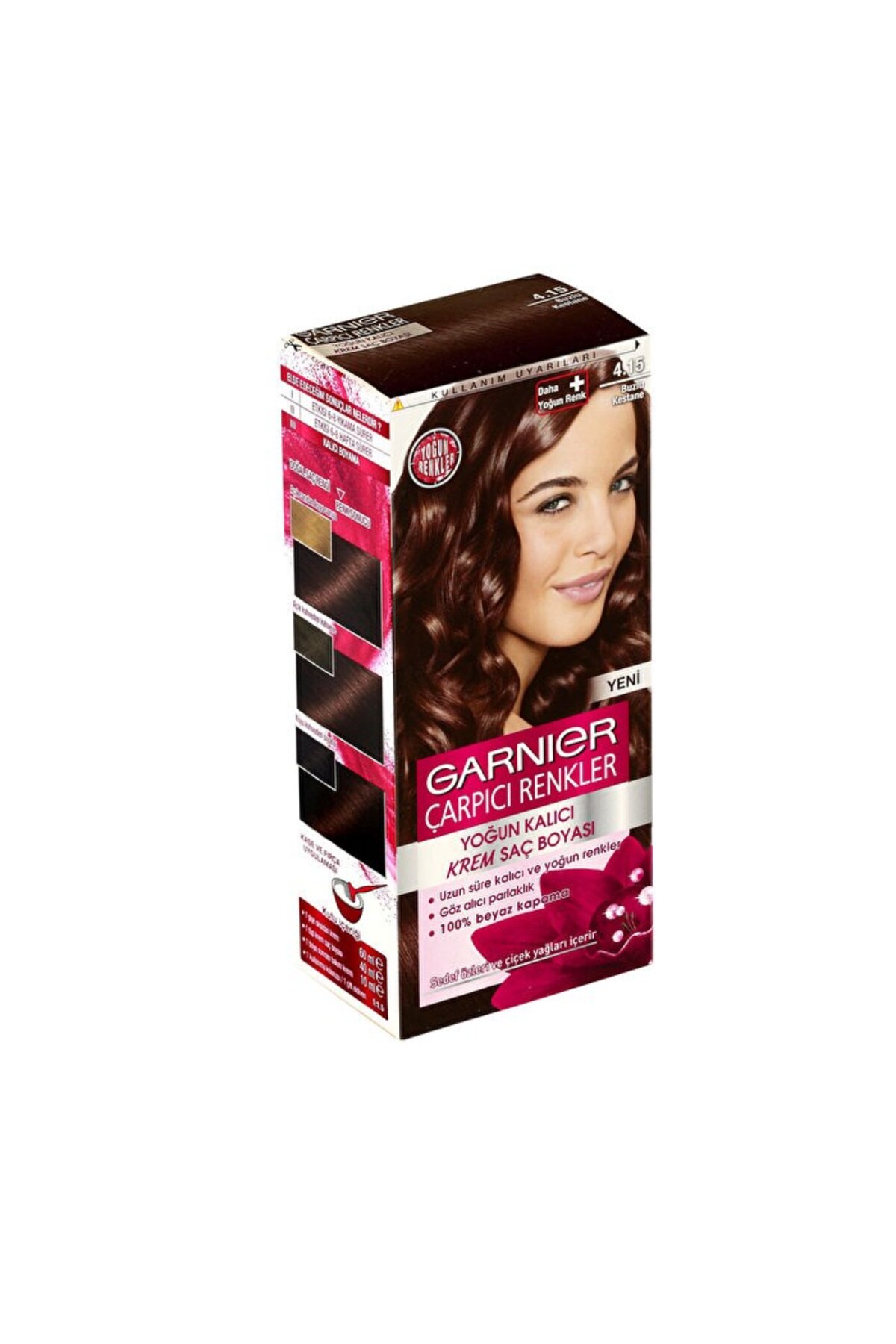 رنگ مو مردانه و زنانه رنگهای قابل توجه 4.15 شاه بلوط یخ 3600542384339 Garnier
